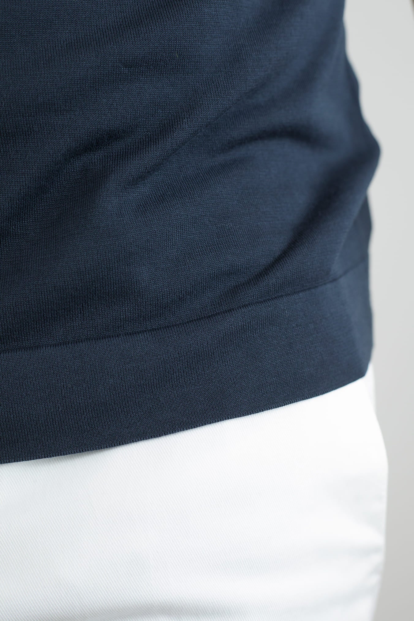 Short Sleeve Polo Cotton Frosted Navy Blue