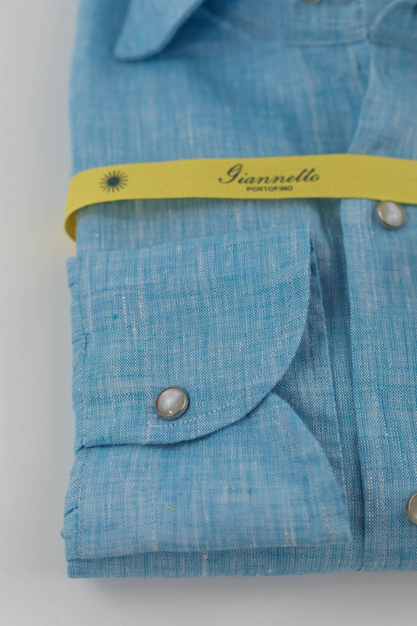 Camicia Lino Azzurro COMFORT FIT - Guarino Store