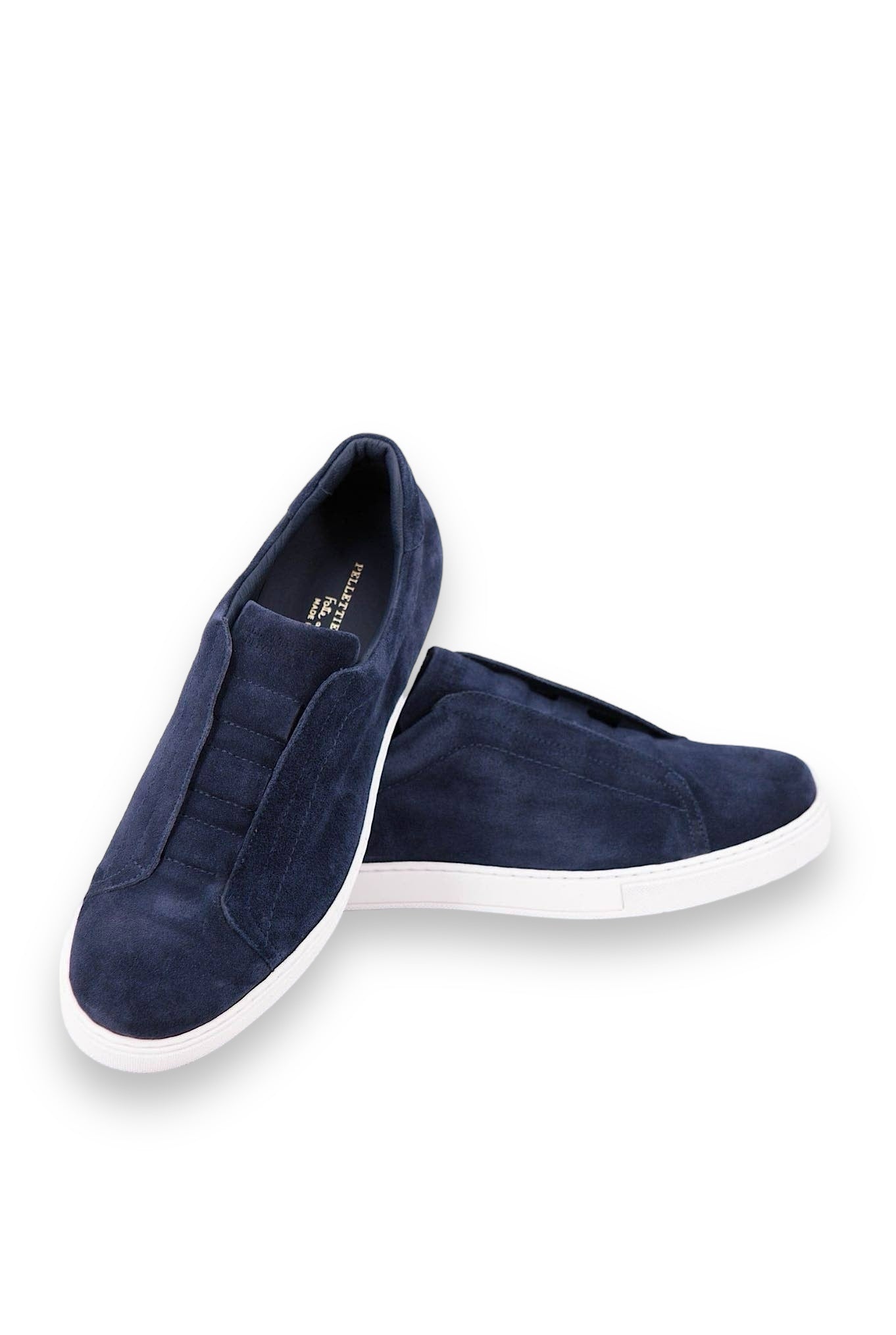 PELLETTIERI DI PARMA Sneakers Suede Slip On Blu Scuro