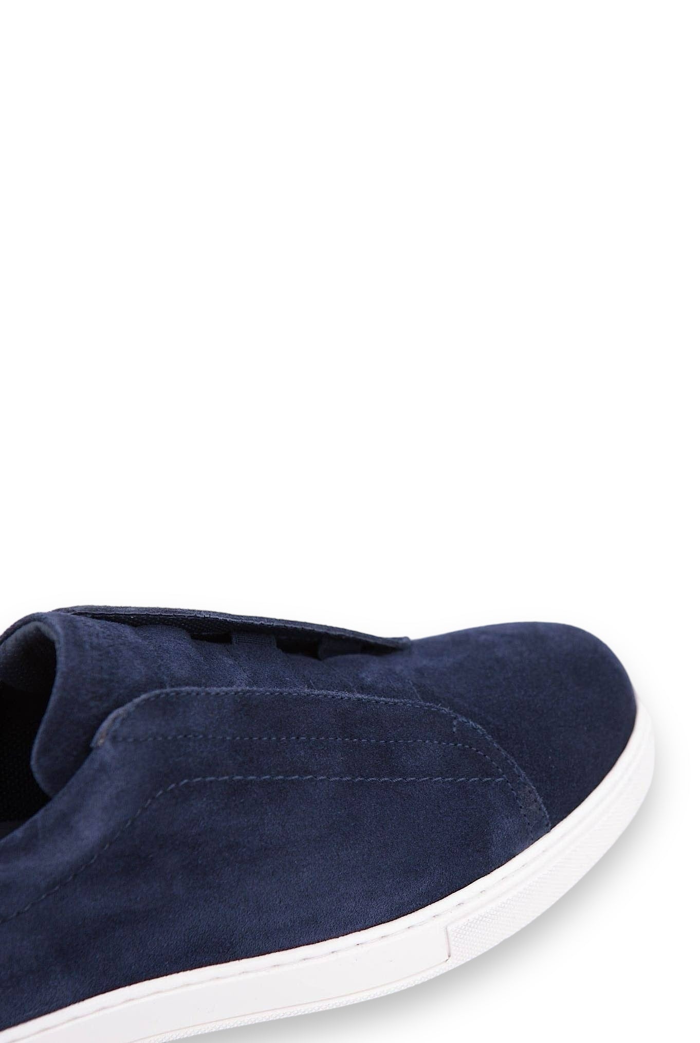 PELLETTIERI DI PARMA Sneakers Suede Slip On Blu Scuro