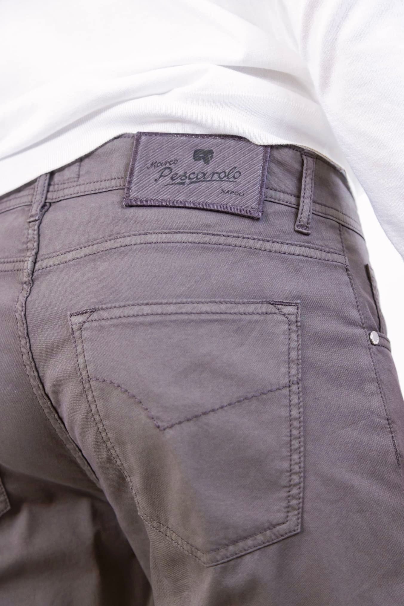 PESCAROLO Pantaloni 5 Tasche mod. Nerano Cotone Seta Testa di Moro