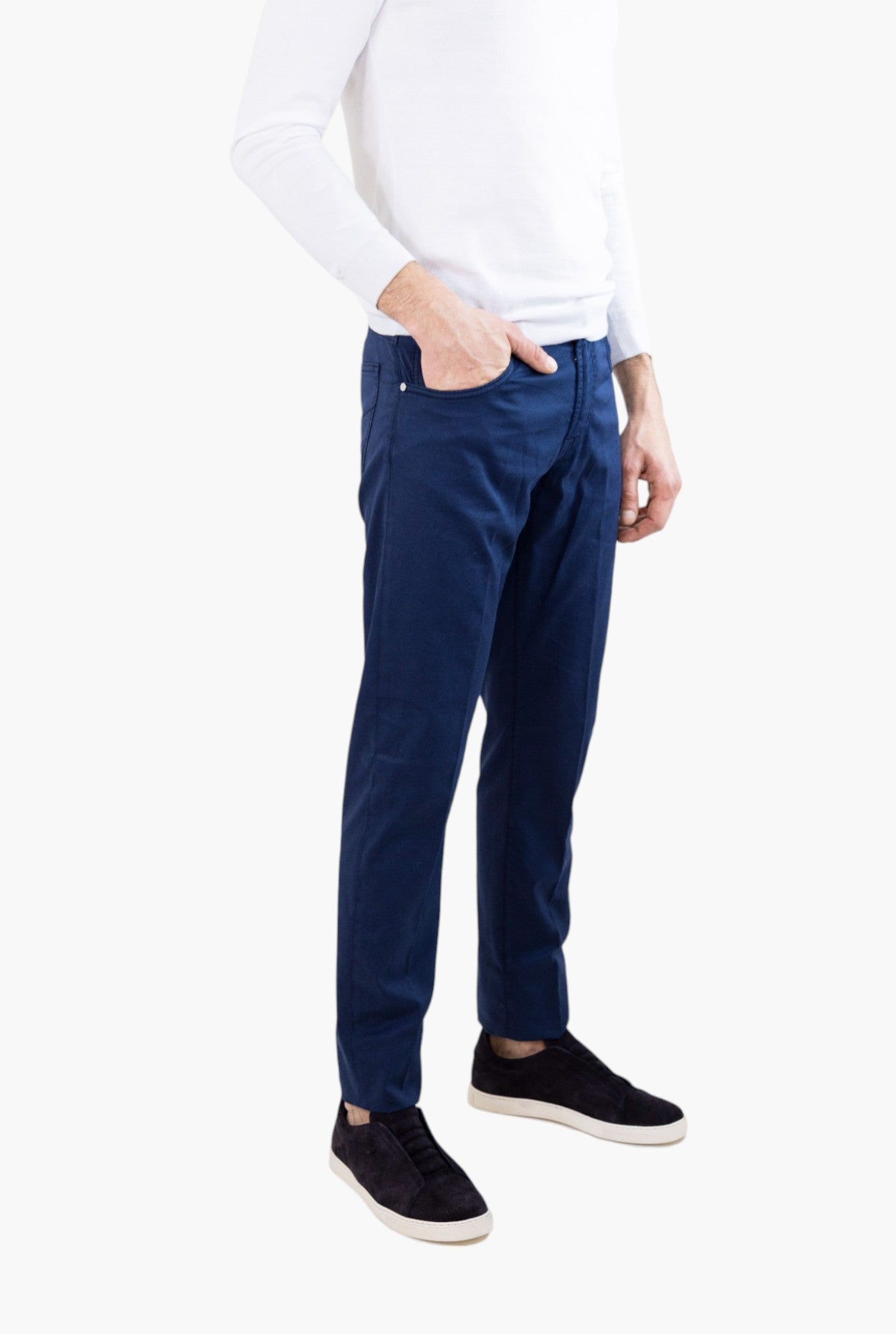 PESCAROLO Pantaloni 5 Tasche mod. Nerano Cotone Seta Blu