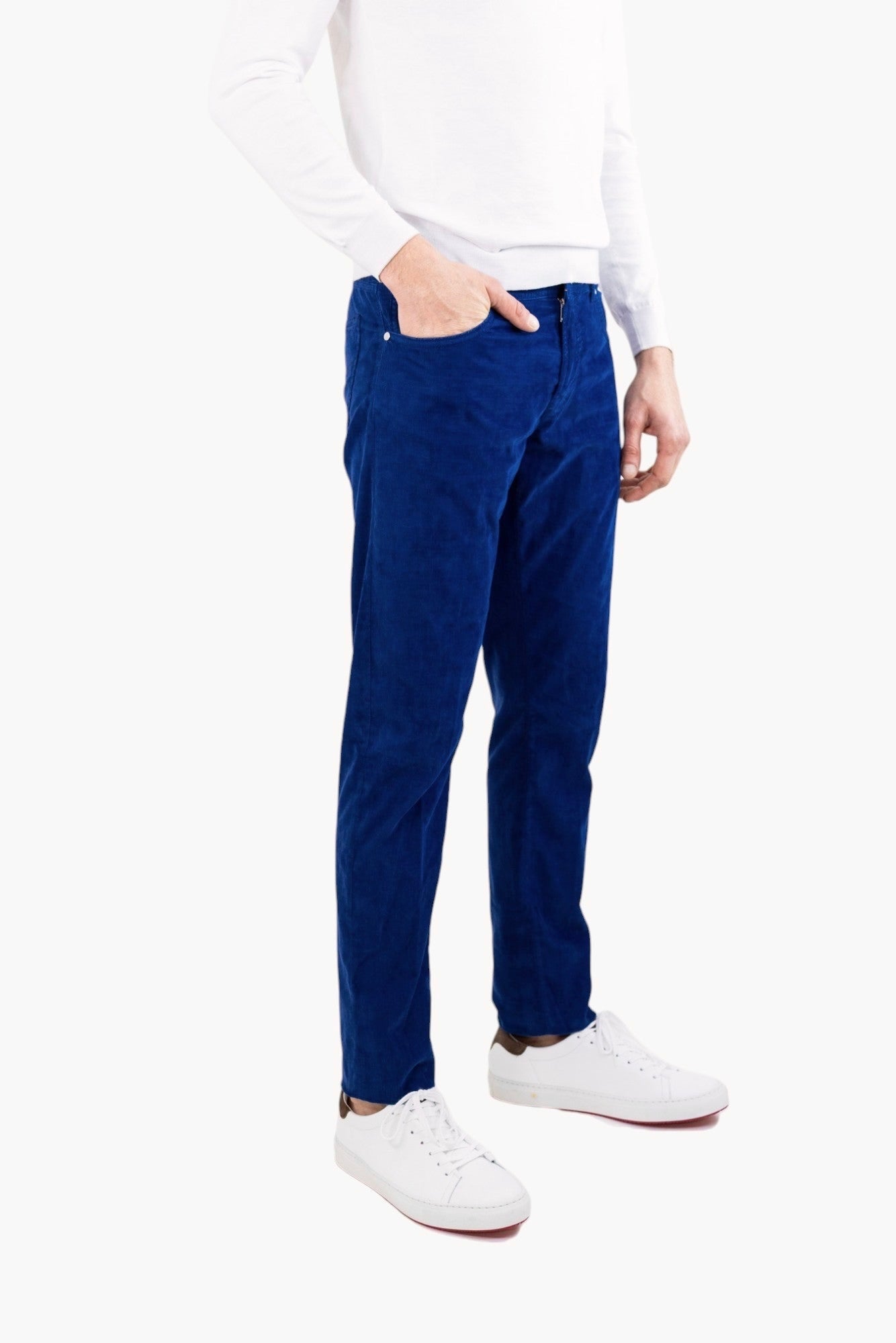 PESCAROLO Pantaloni Velluto Millerighe Superlight 5 Tasche Blu