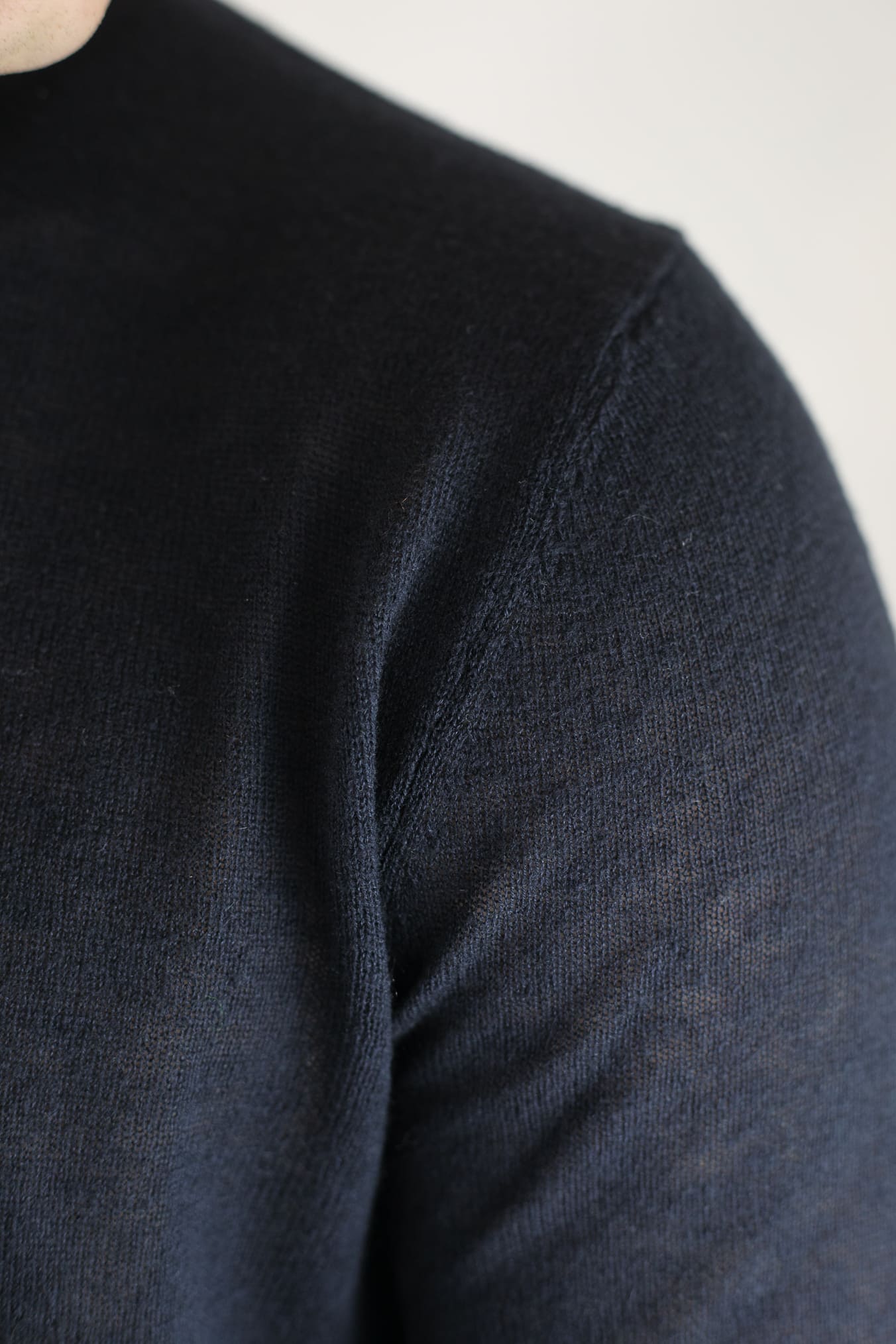 Crewneck Silk and Cashmere Navy Blue