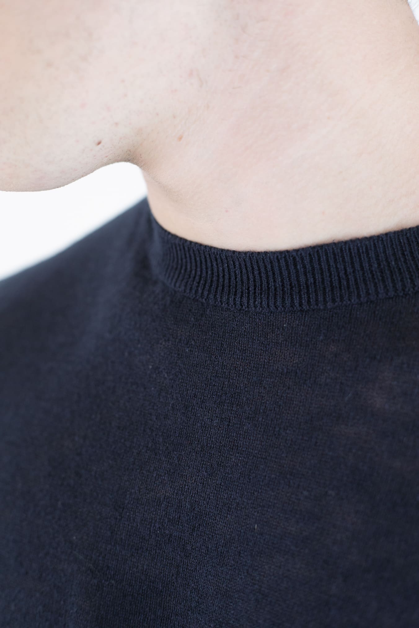 Crewneck Silk and Cashmere Navy Blue