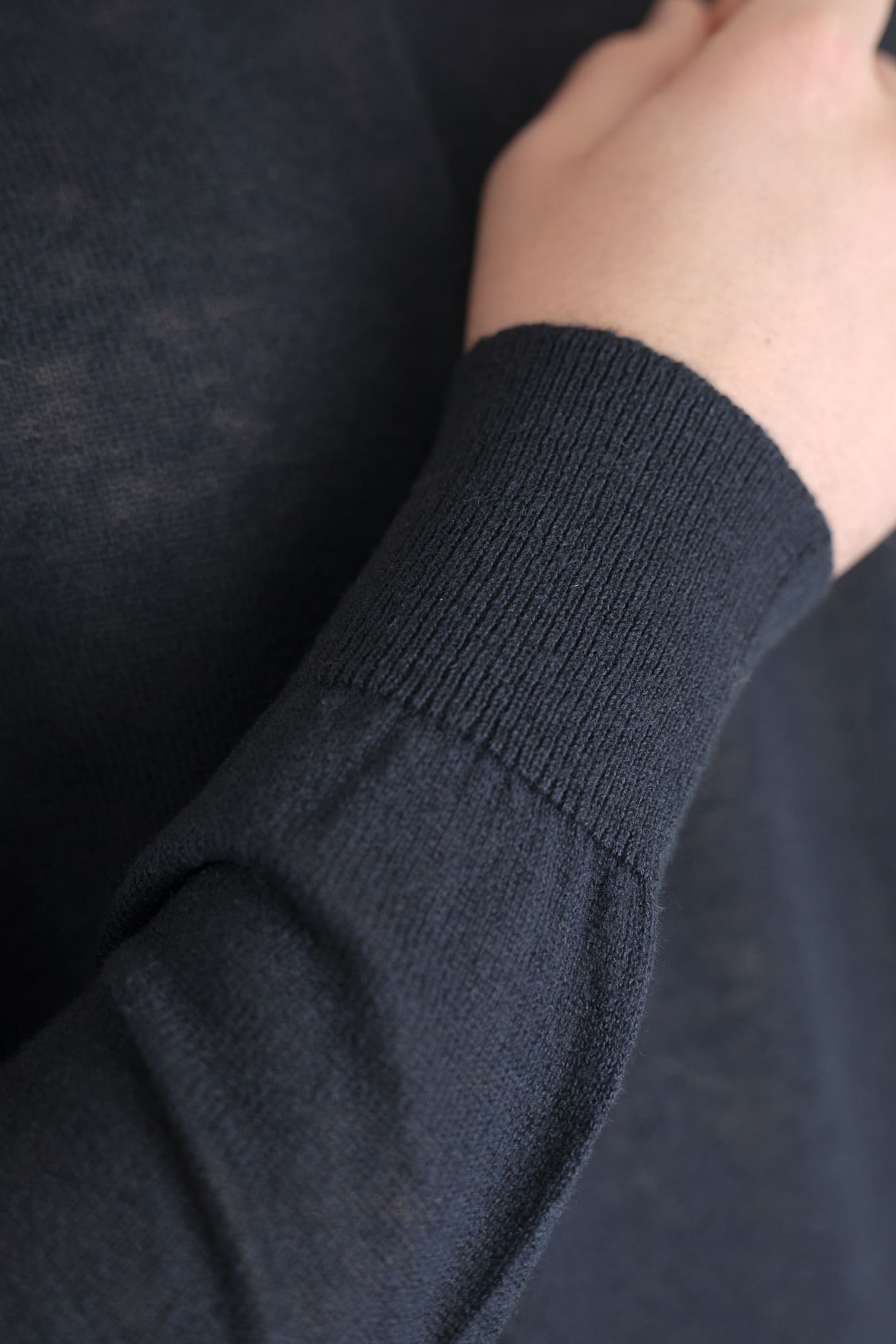 Crewneck Silk and Cashmere Navy Blue