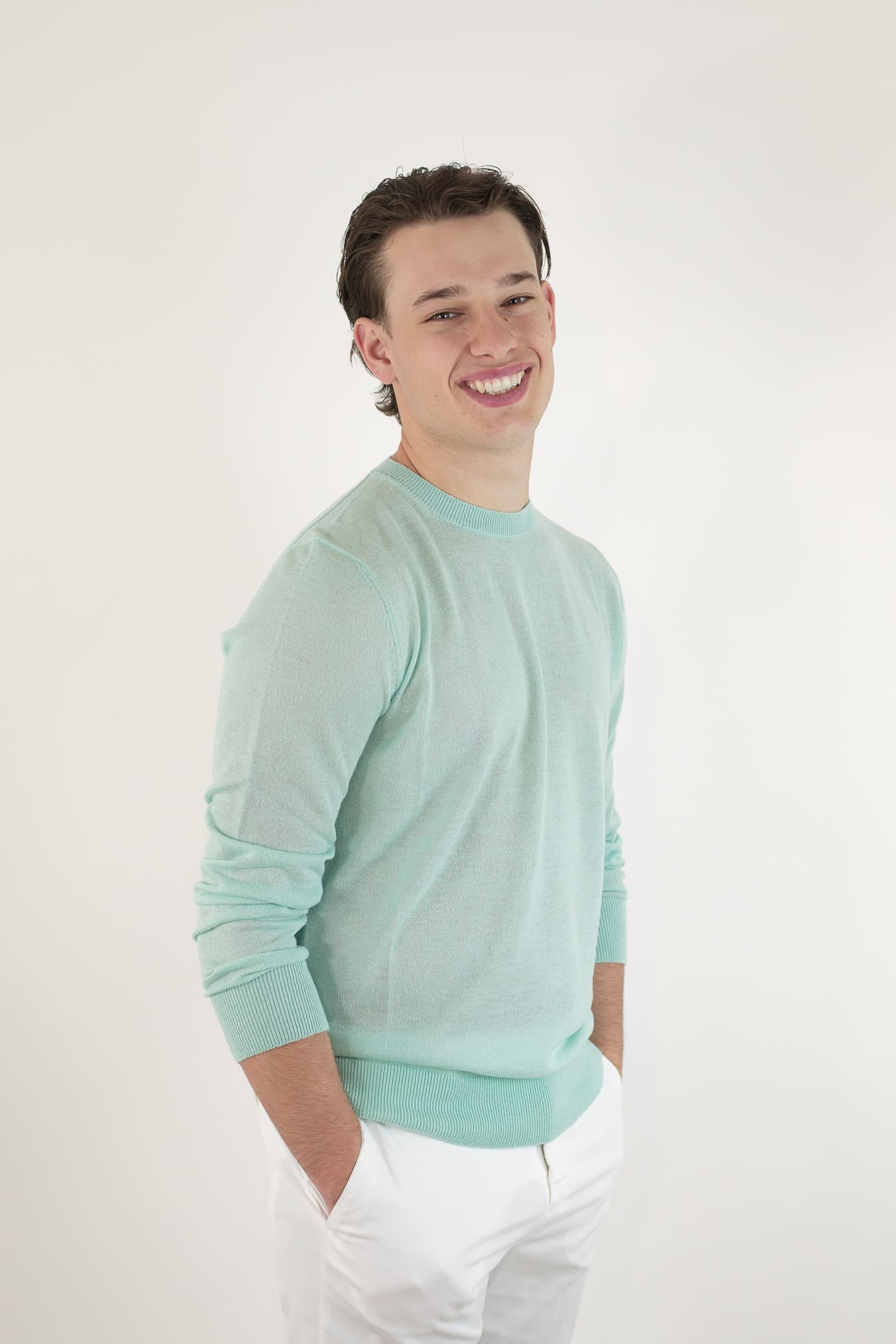 Mint Silk and Cashmere Crewneck