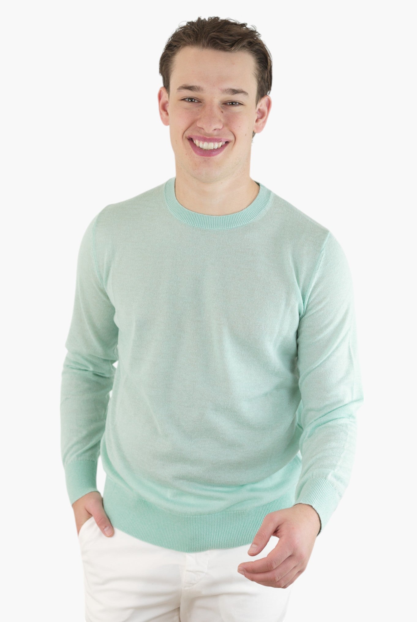 Mint Silk and Cashmere Crewneck