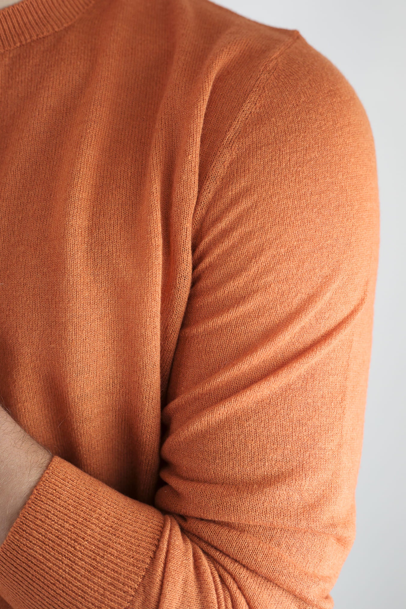 Orange Silk and Cashmere Crewneck