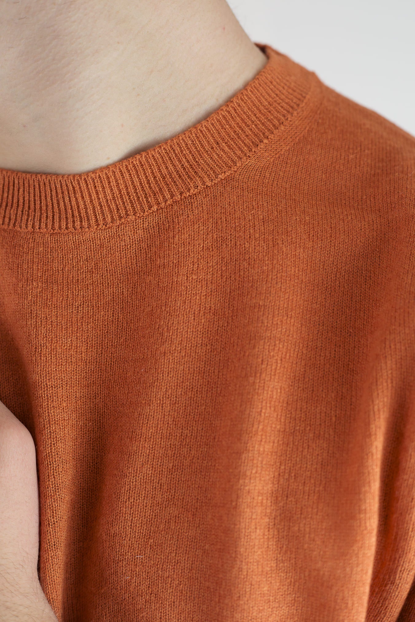 Orange Silk and Cashmere Crewneck