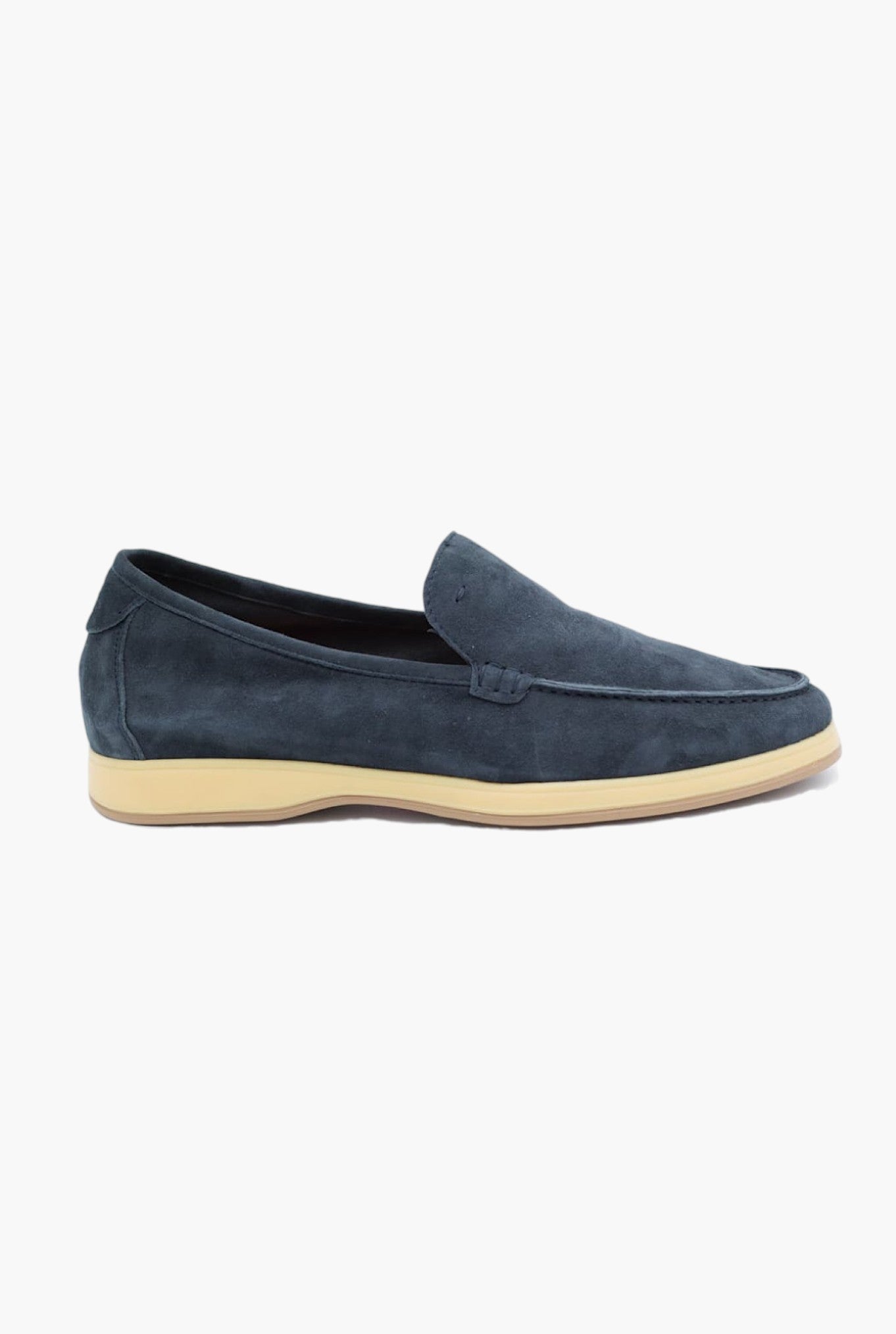 ANDREA VENTURA Mocassini Sfoderati in Suede Blu