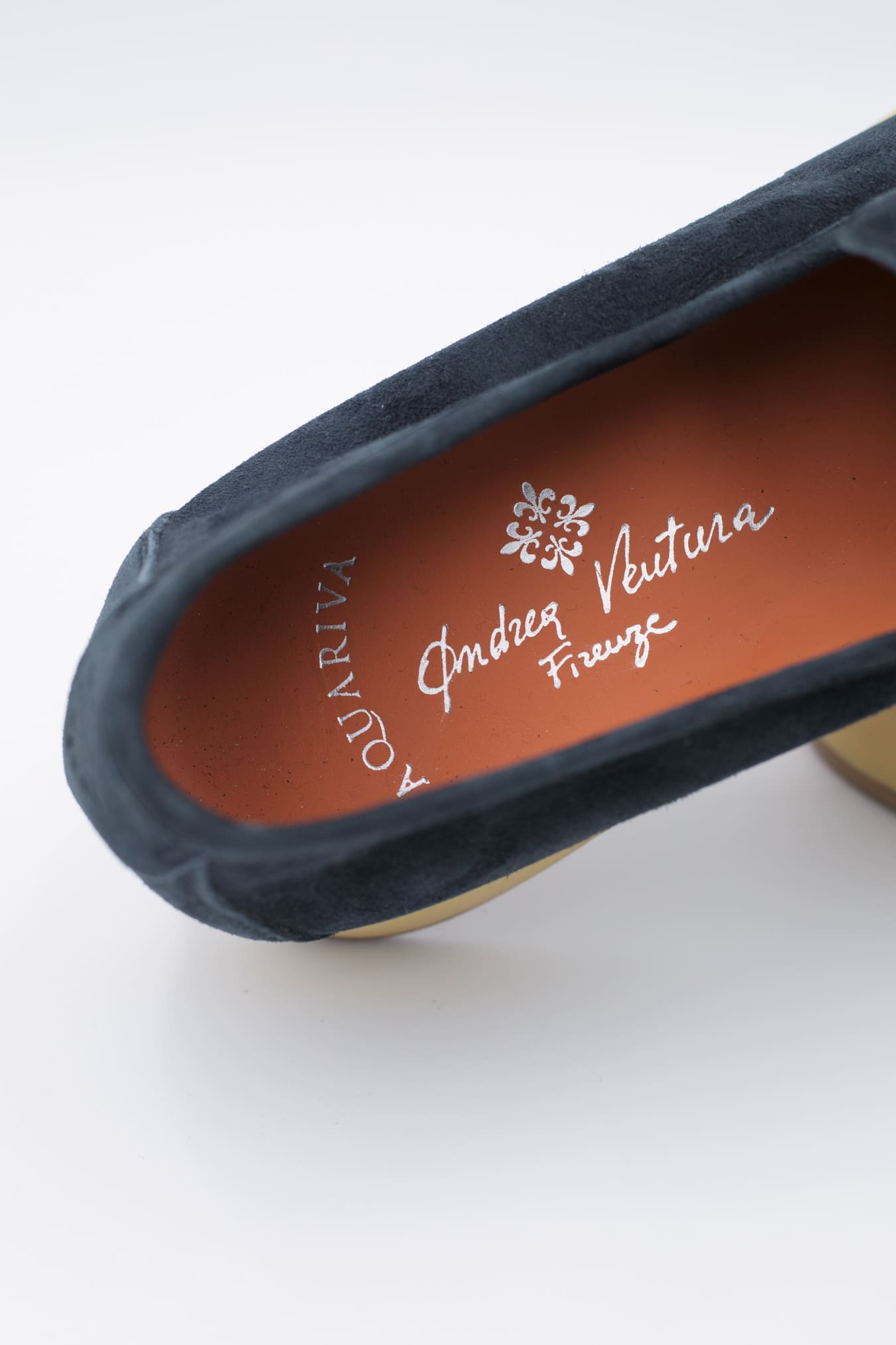 ANDREA VENTURA Mocassini Sfoderati in Suede Blu