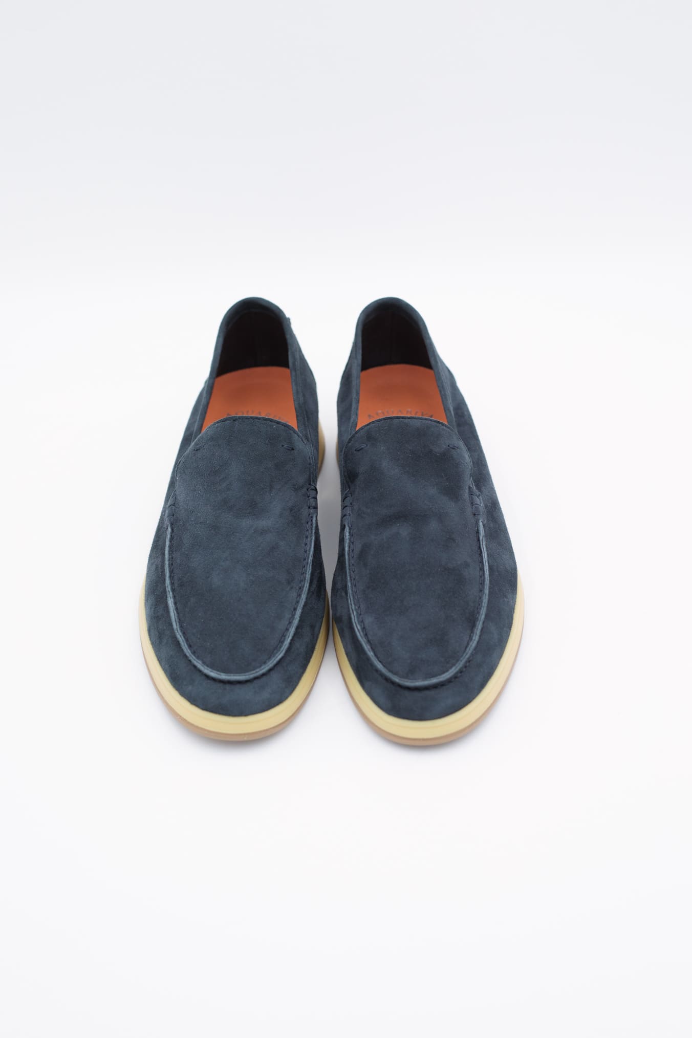 ANDREA VENTURA Mocassini Sfoderati in Suede Blu