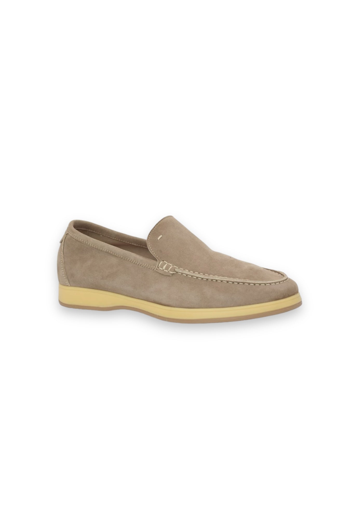 ANDREA VENTURA Mocassini Sfoderati in Suede Beige Chiaro