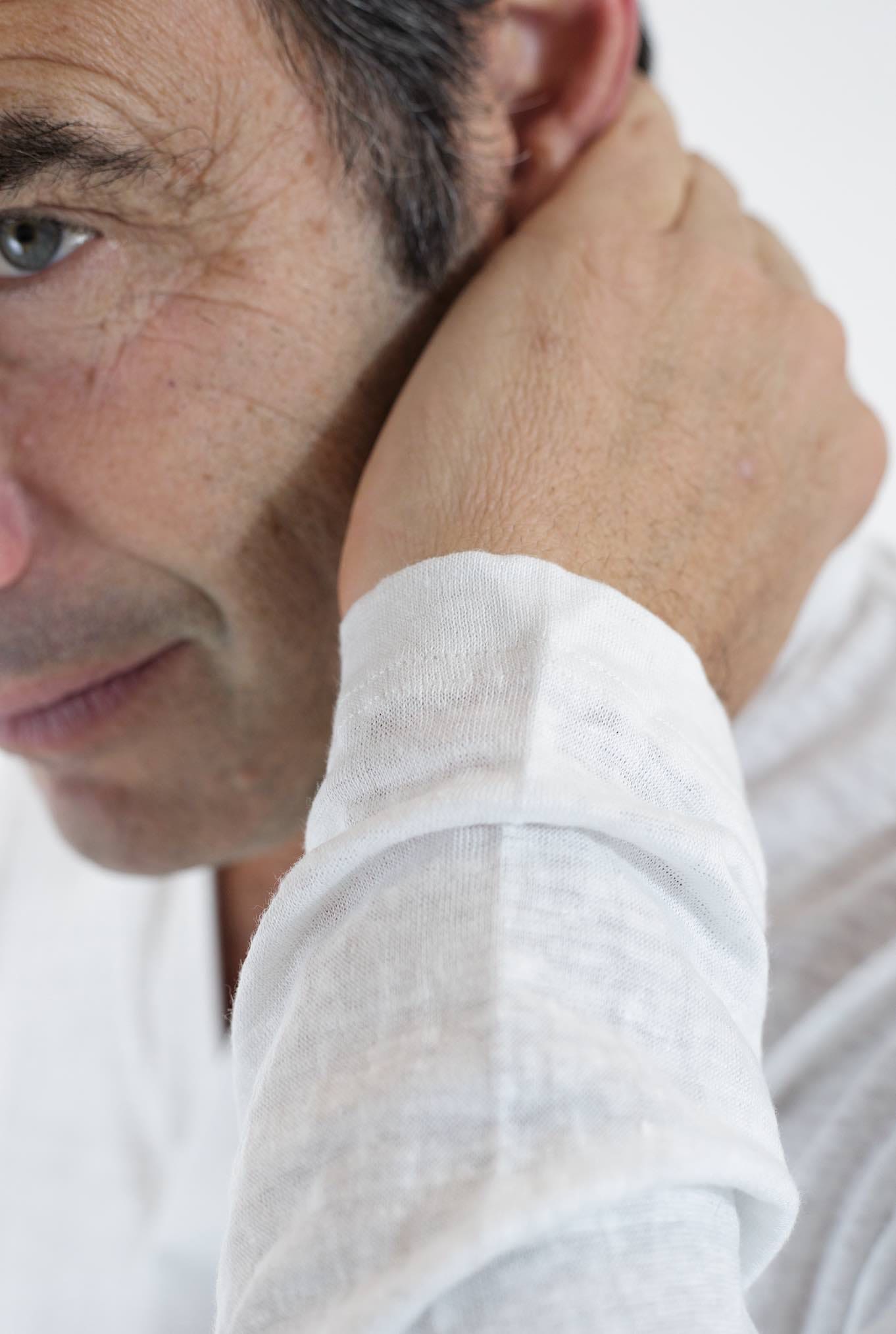 BARBA Polo Maniche Lunghe Jersey Lino Bianco