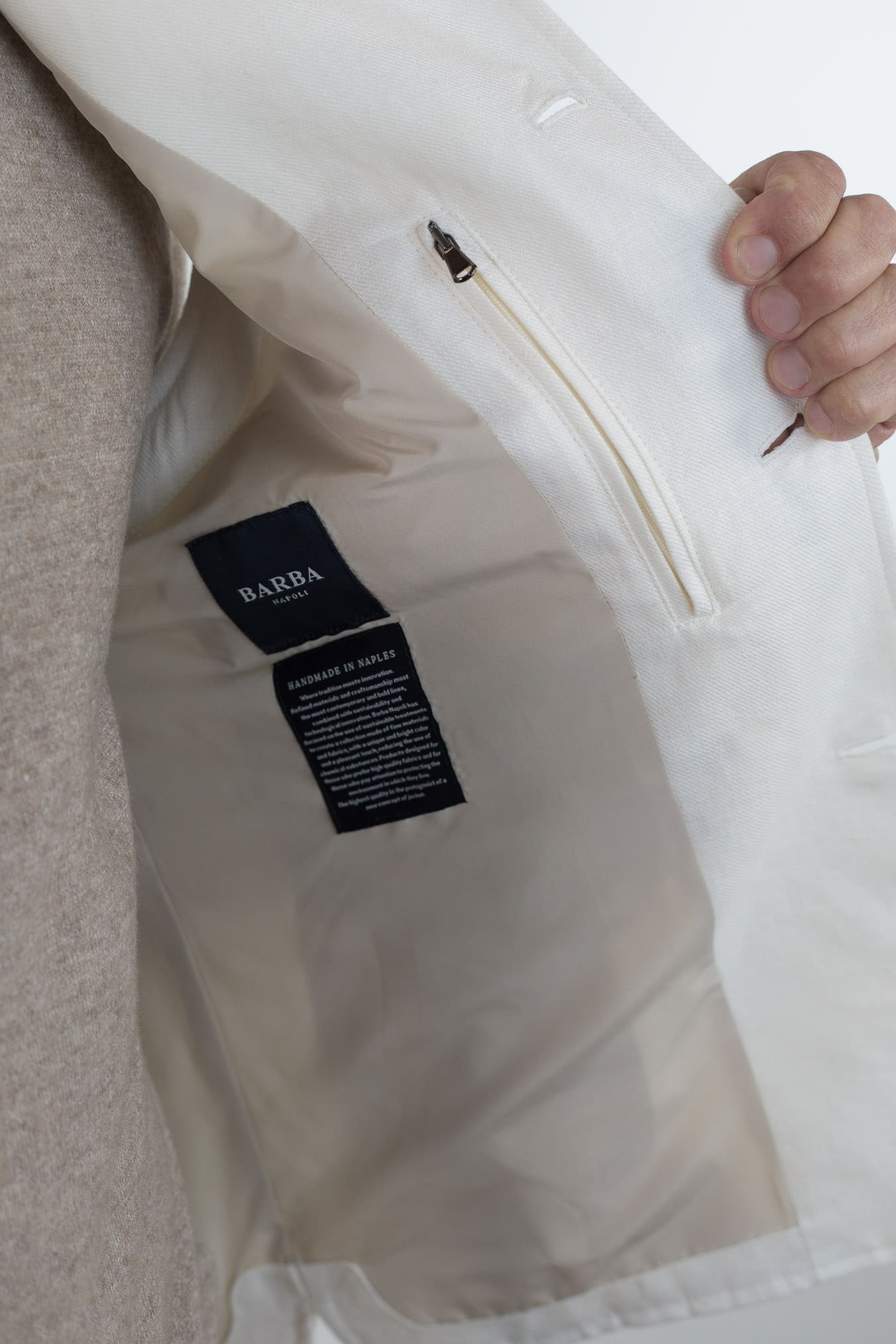 BARBA Gilet in Lino Bianco