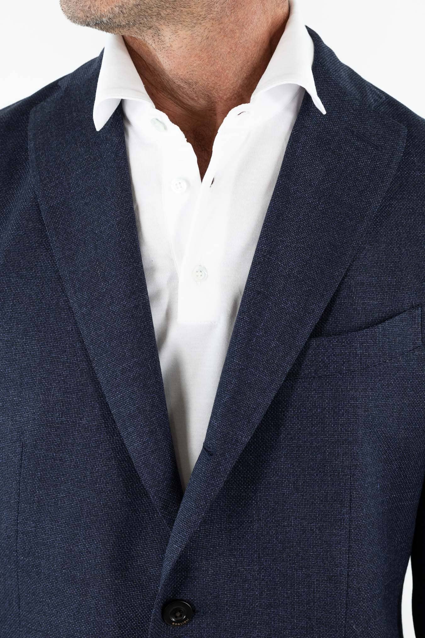 BOGLIOLI Giacca "K-Jacket" Hopsack Fresco Lana Blu