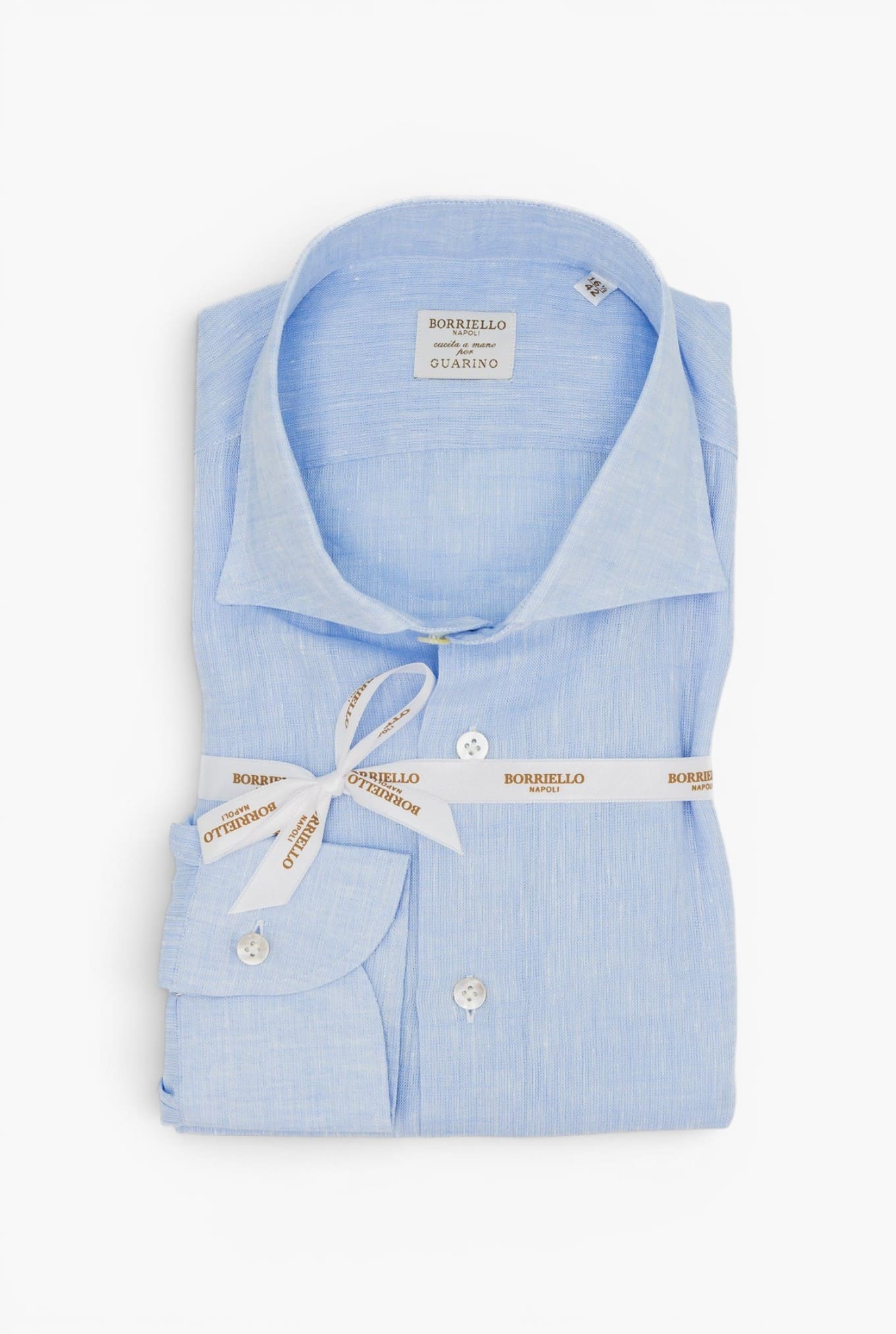 BORRIELLO Camicia "Marechiaro" Lino Celeste
