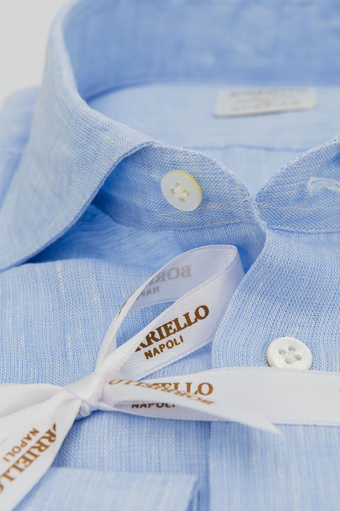 BORRIELLO Camicia "Marechiaro" Lino Celeste