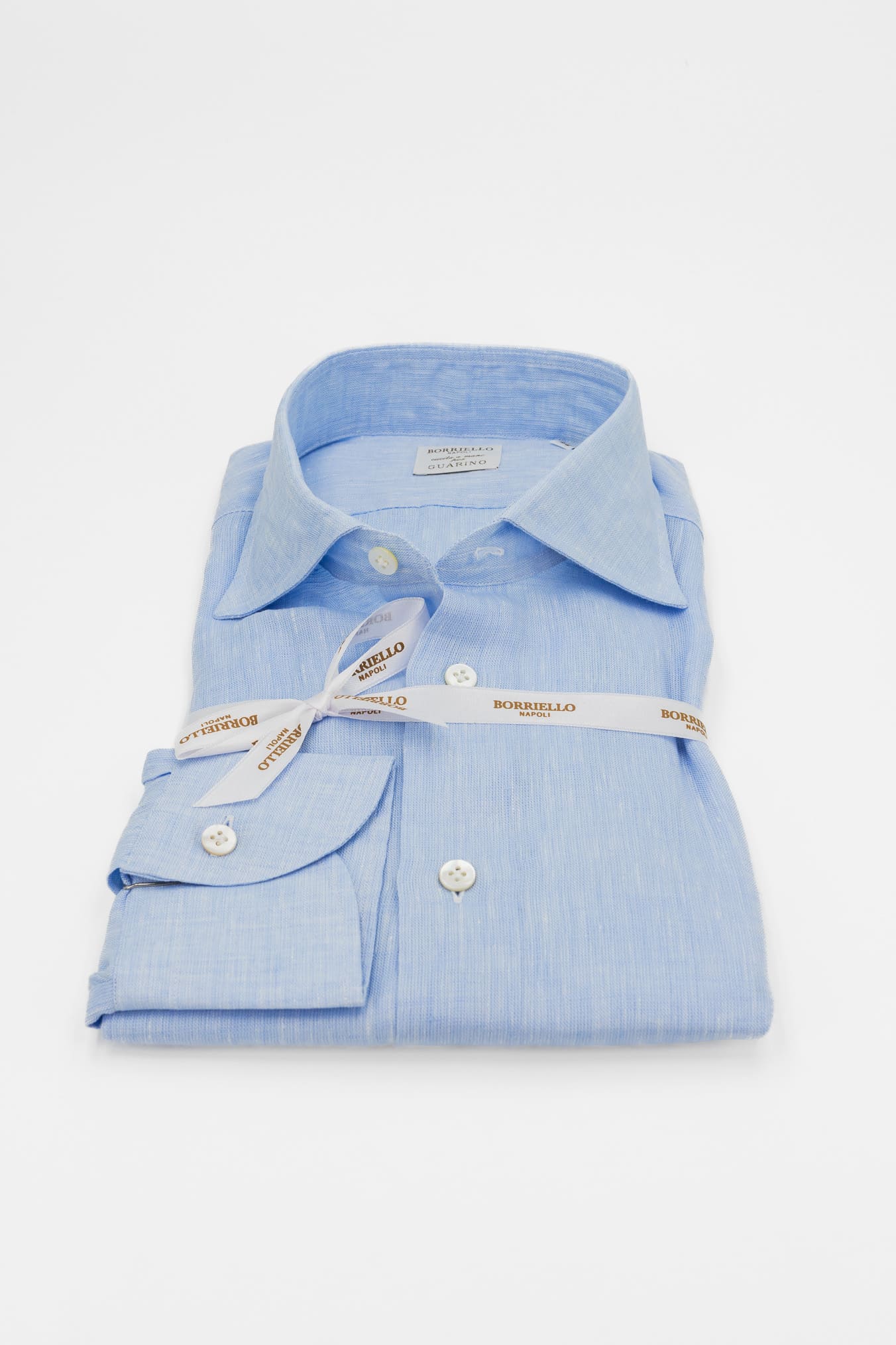 BORRIELLO Camicia "Marechiaro" Lino Celeste