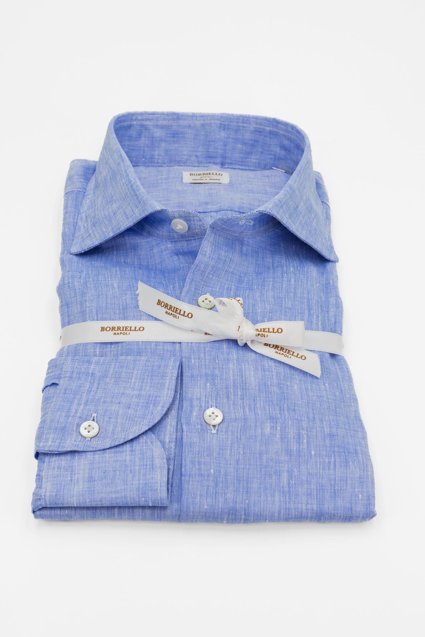 BORRIELLO Camicia "Marechiaro" Lino Azzurro