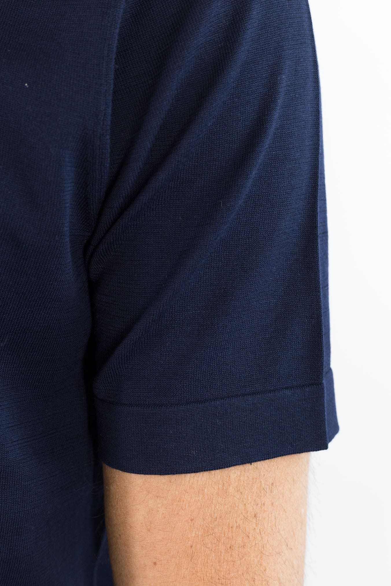BRAMANI T-Shirt Cotone e Seta Blu Navy