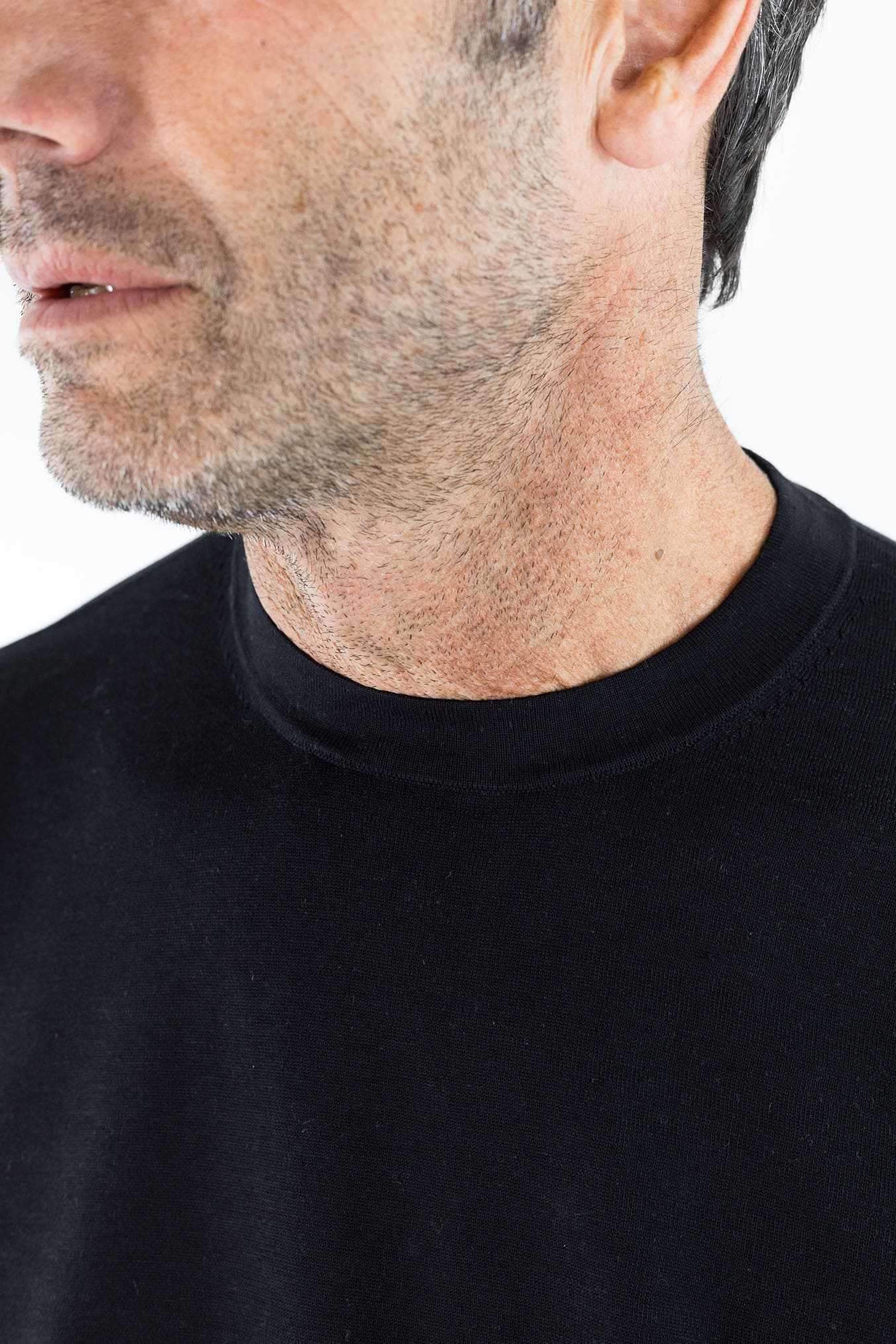 BRAMANI T-Shirt Cotone e Seta Nero