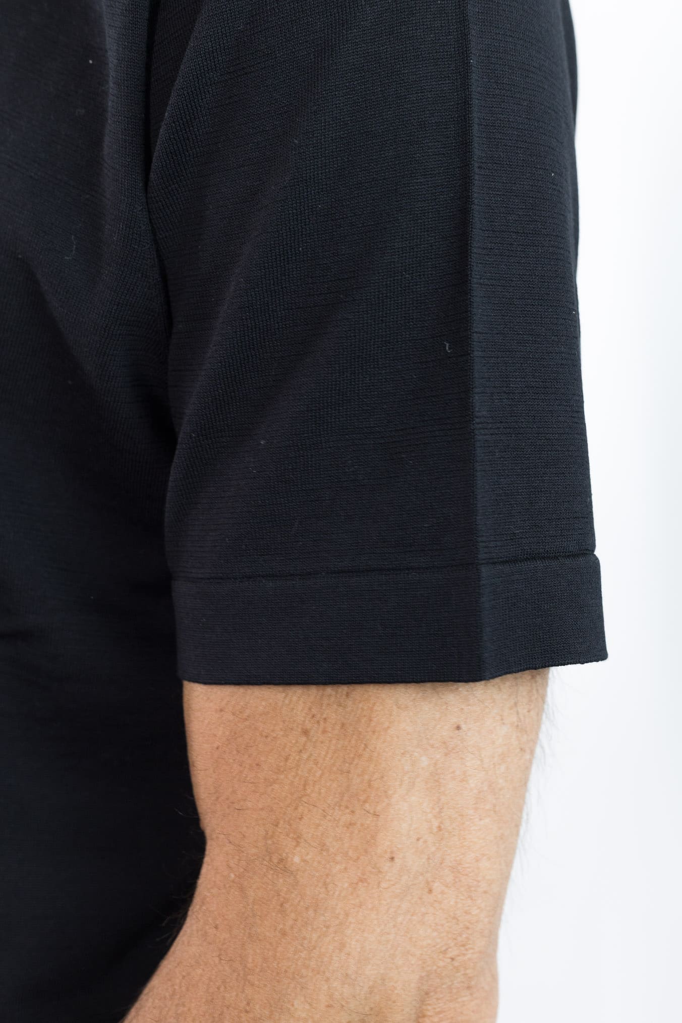BRAMANI T-Shirt Cotone e Seta Nero