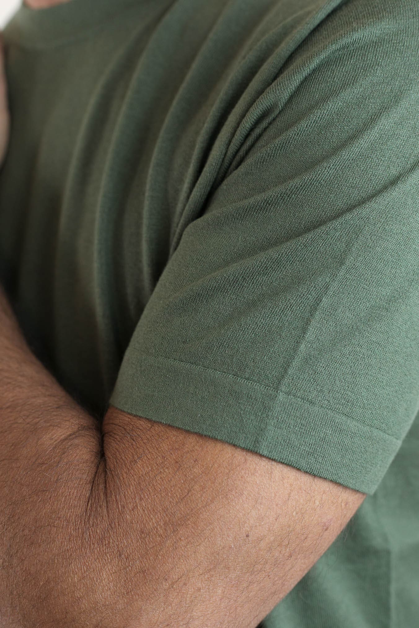 BRAMANI T-Shirt Cotone e Seta Verde