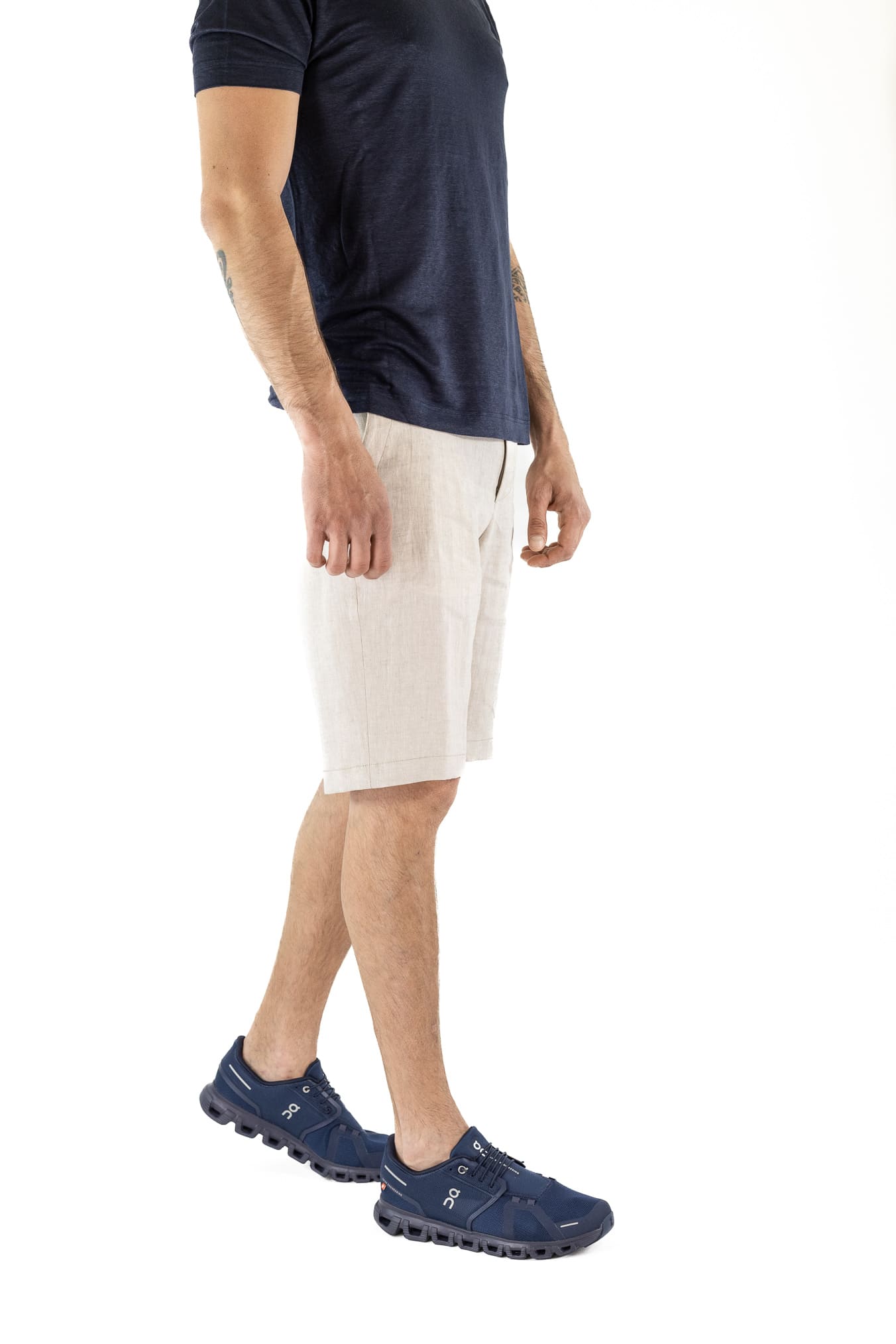 CANALI Bermuda Lino Beige Chiaro