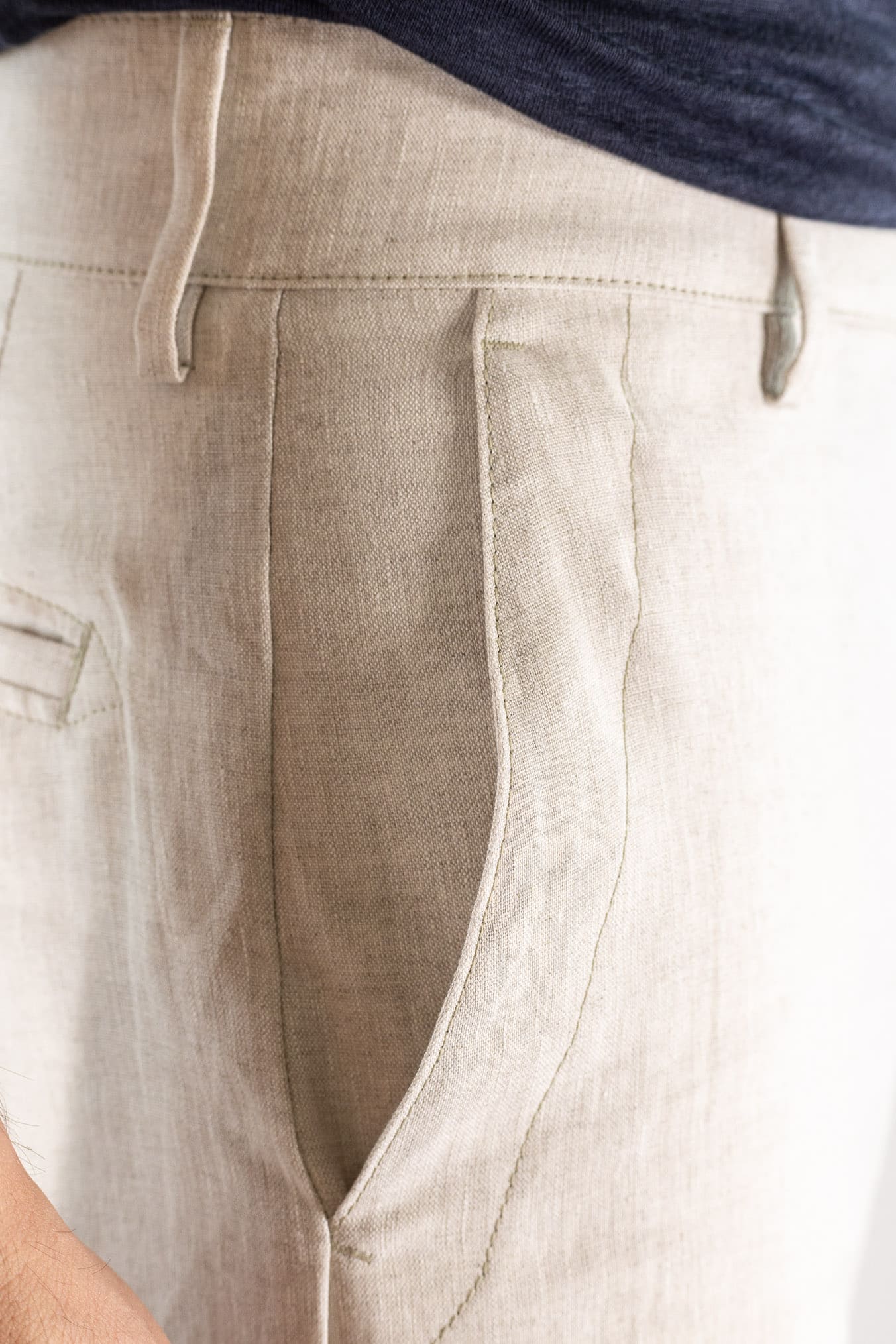 CANALI Bermuda Lino Beige Chiaro