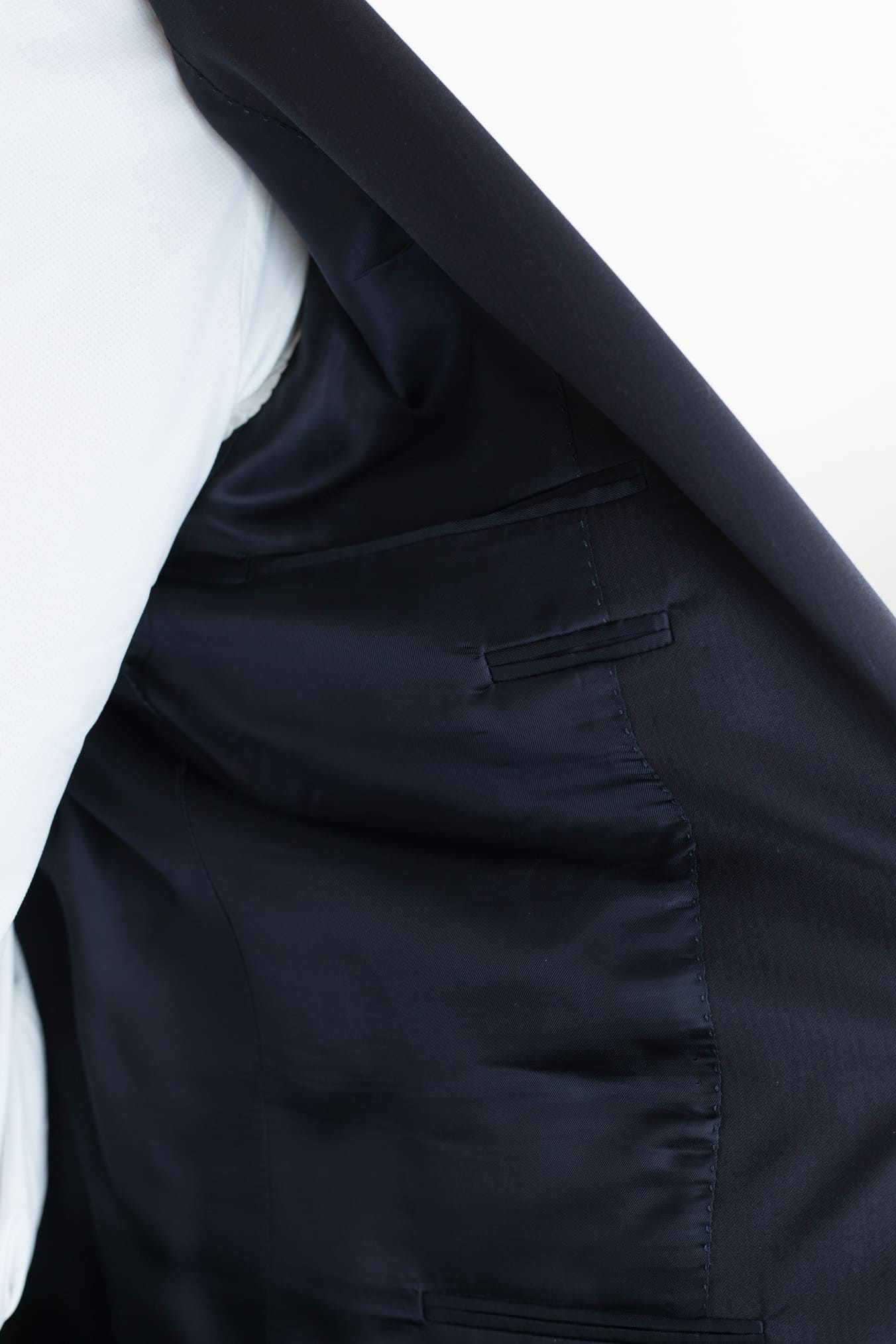 CANALI Abito Spigato Fresco Lana Blu Scuro