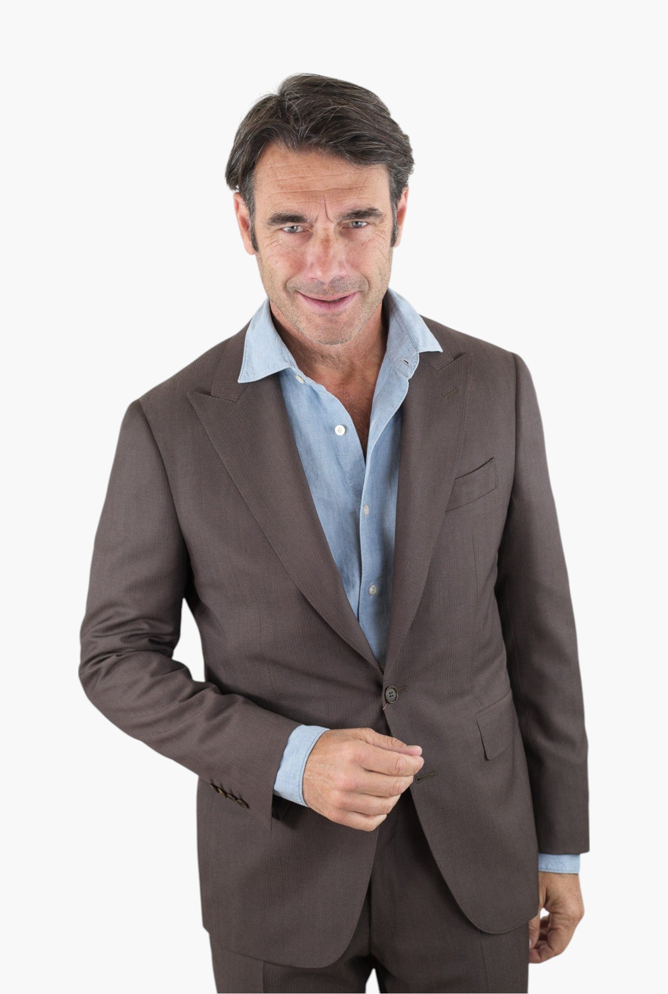 CANALI Abito Spigato Fresco Lana Testa di Moro