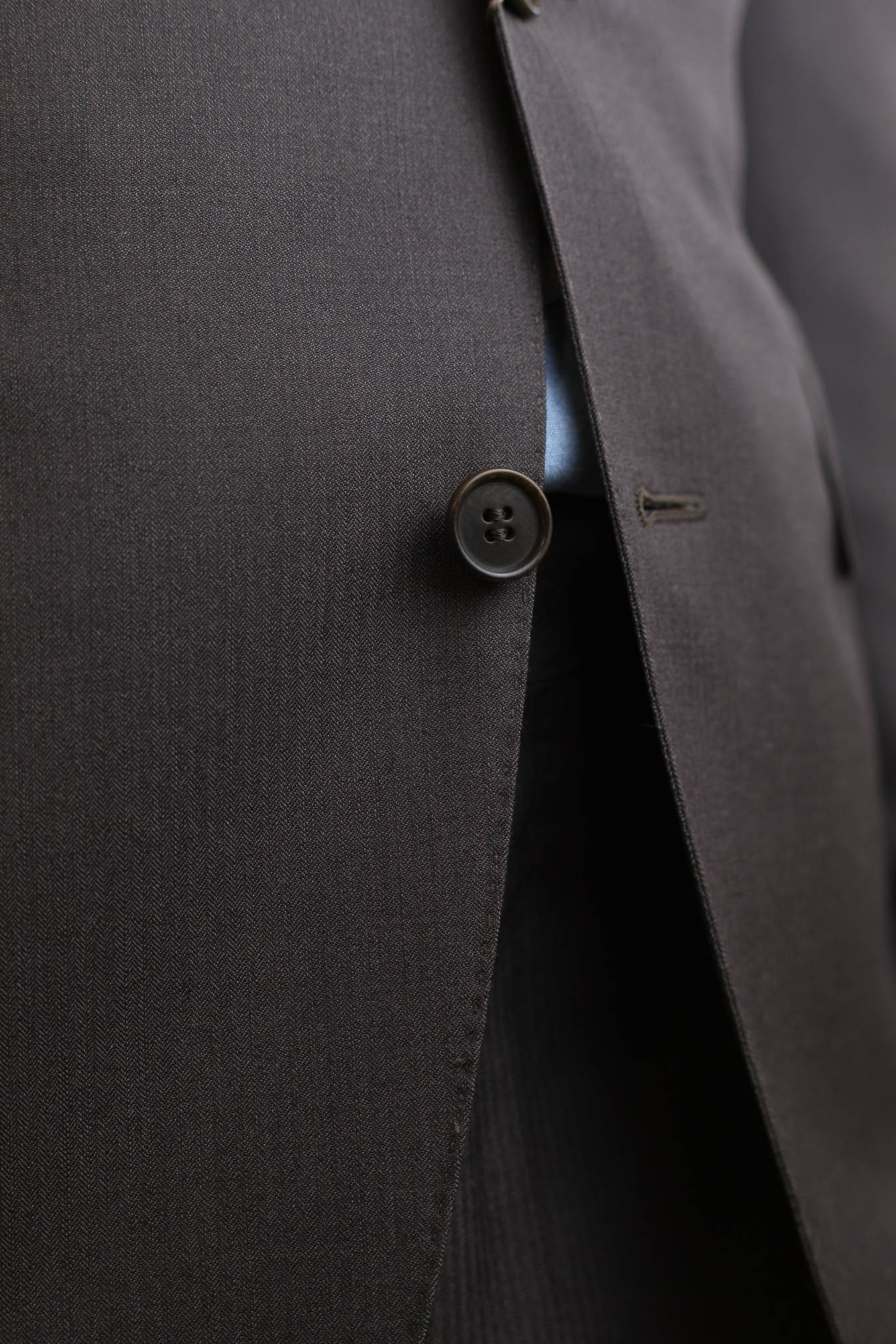 CANALI Abito Spigato Fresco Lana Testa di Moro