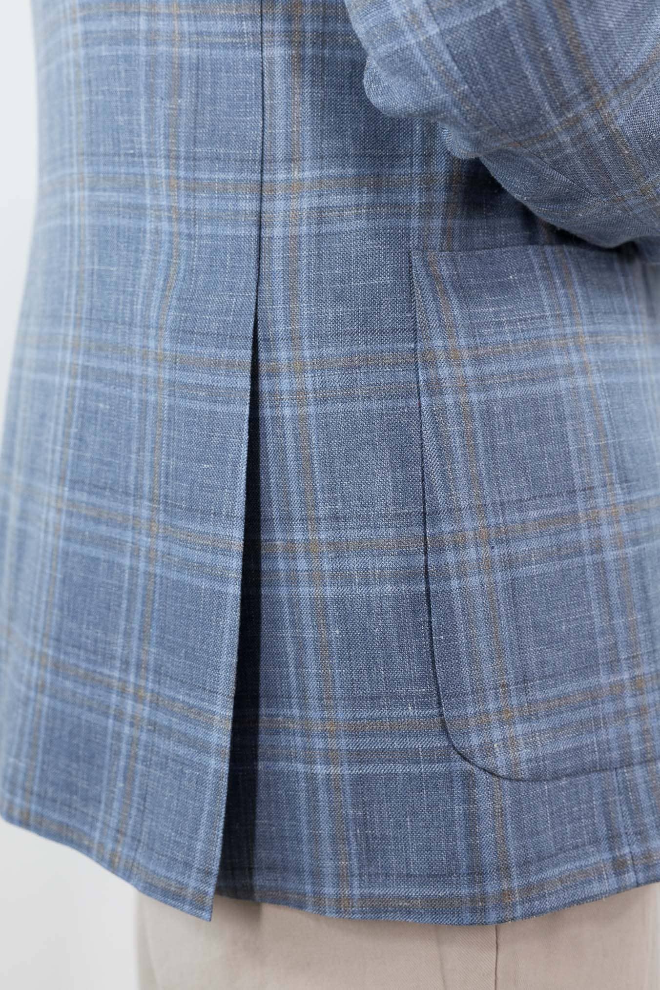 CANALI Giacca "Kei" Principe di Galles Azzurro