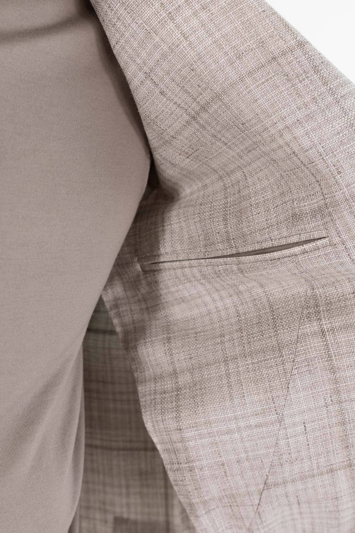 CANALI Giacca "Kei" Principe di Galles Beige