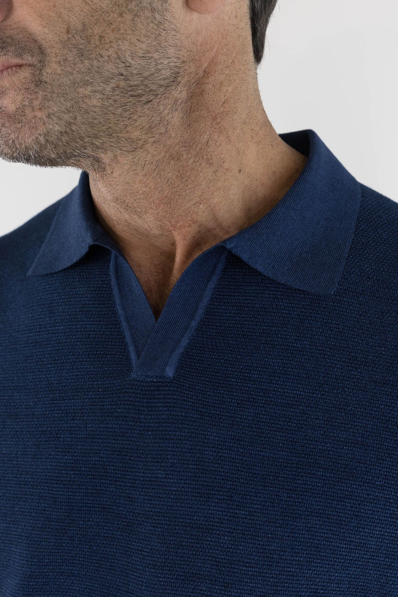 CANALI Polo Skipper Lana Seta Superlight Blu
