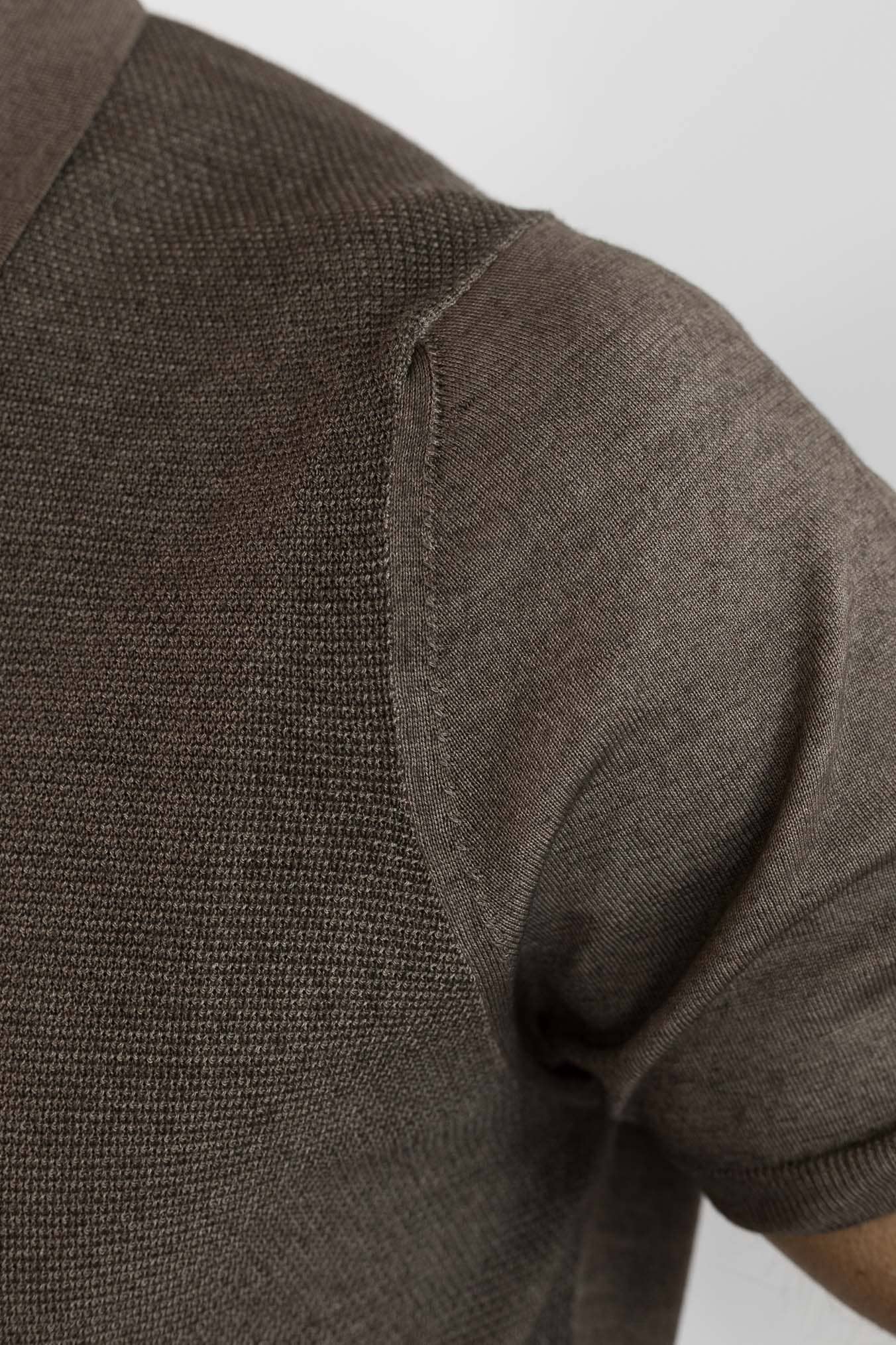 CANALI Polo Skipper Lana Seta Superlight Marrone