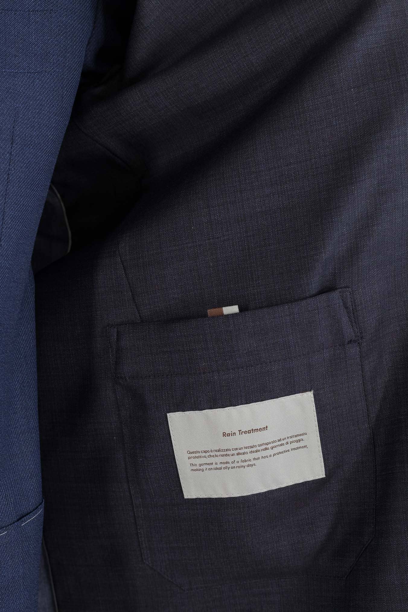 CANALI Soprabito Sfoderato Lana Rain Treatment Blu