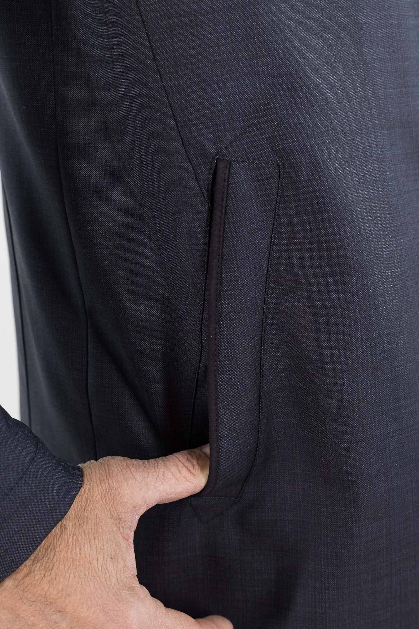 CANALI Soprabito Sfoderato Lana Rain Treatment Blu