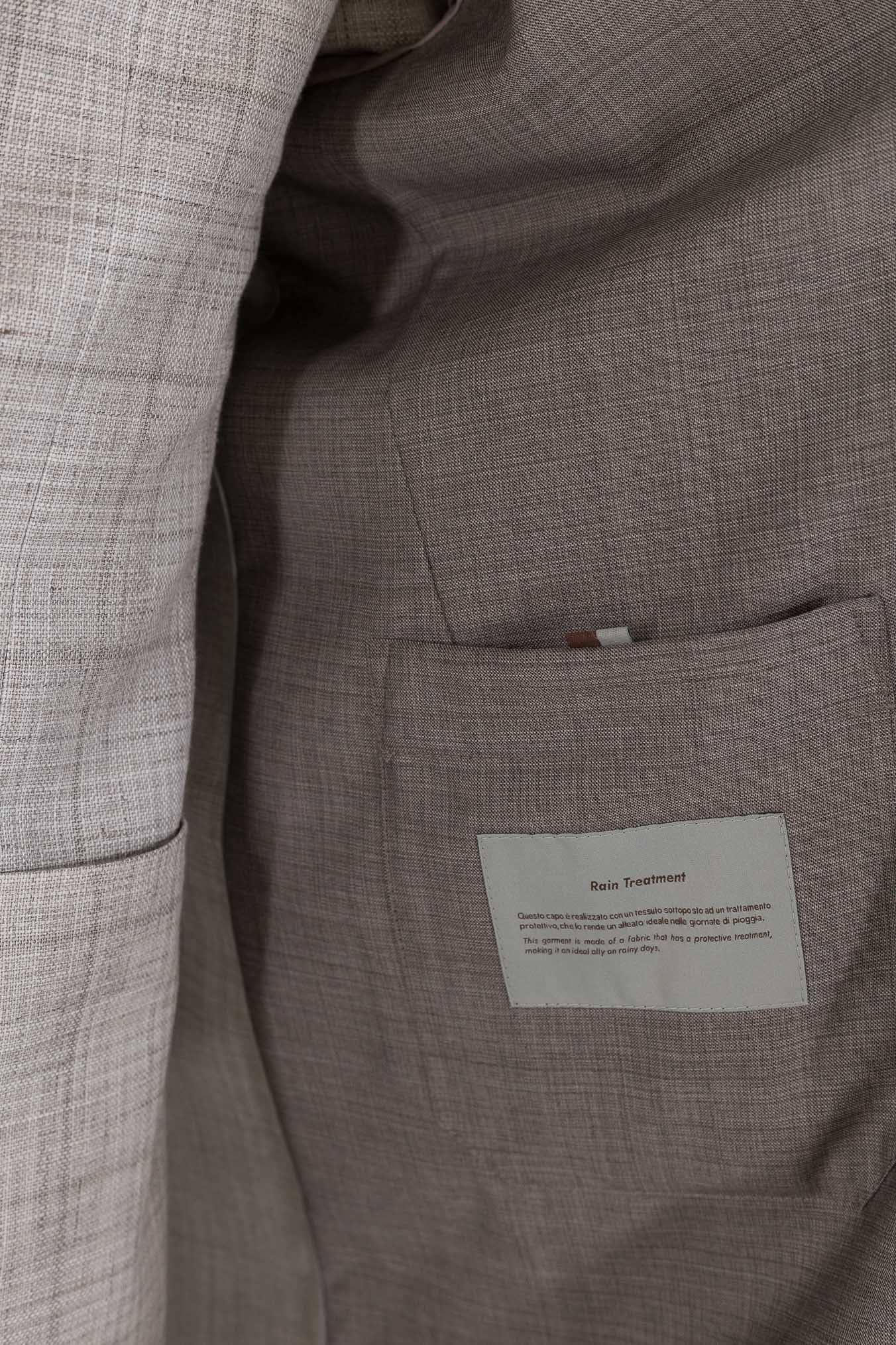 CANALI Soprabito Sfoderato Lana Rain Treatment Tortora