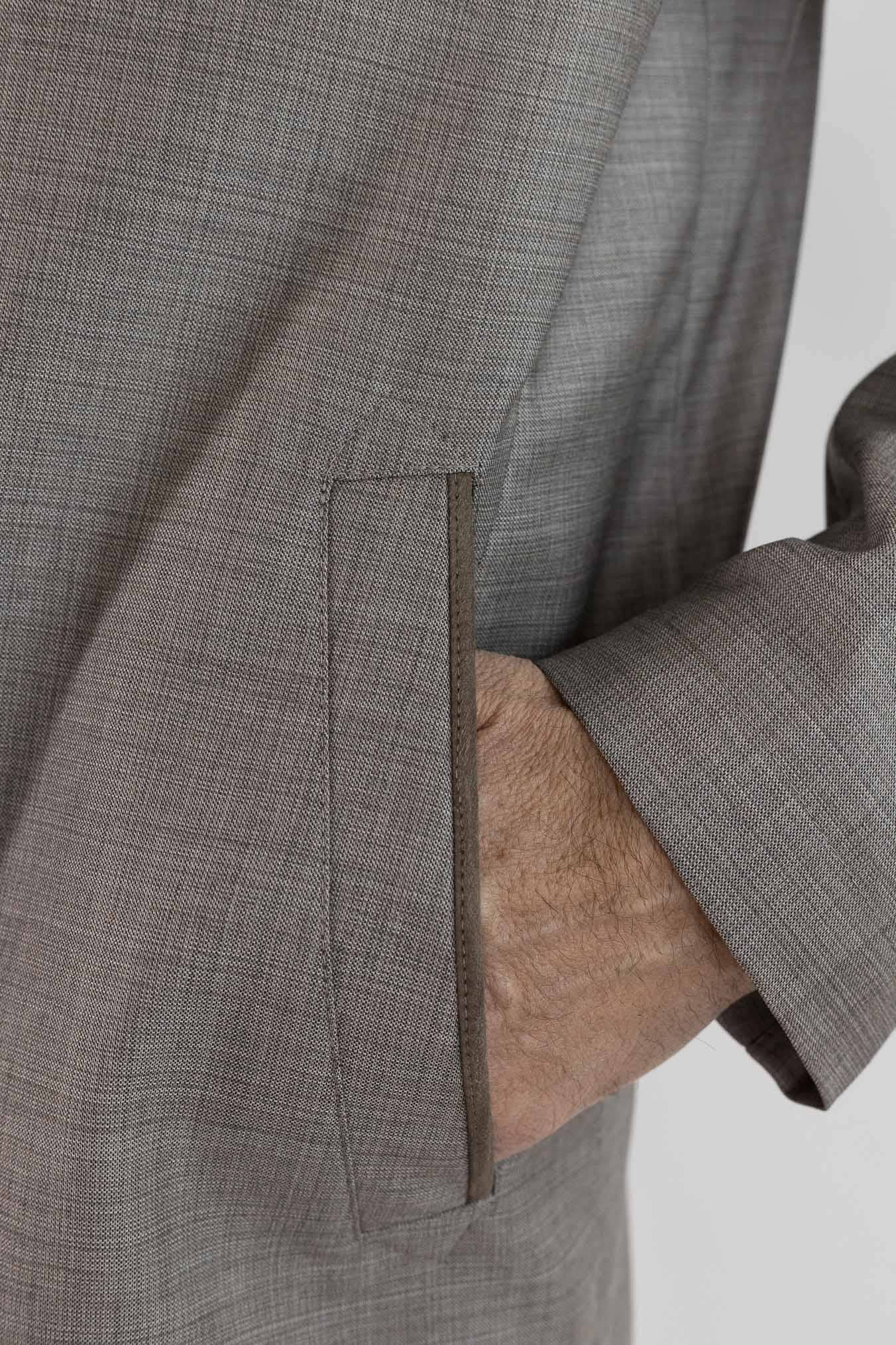 CANALI Soprabito Sfoderato Lana Rain Treatment Tortora