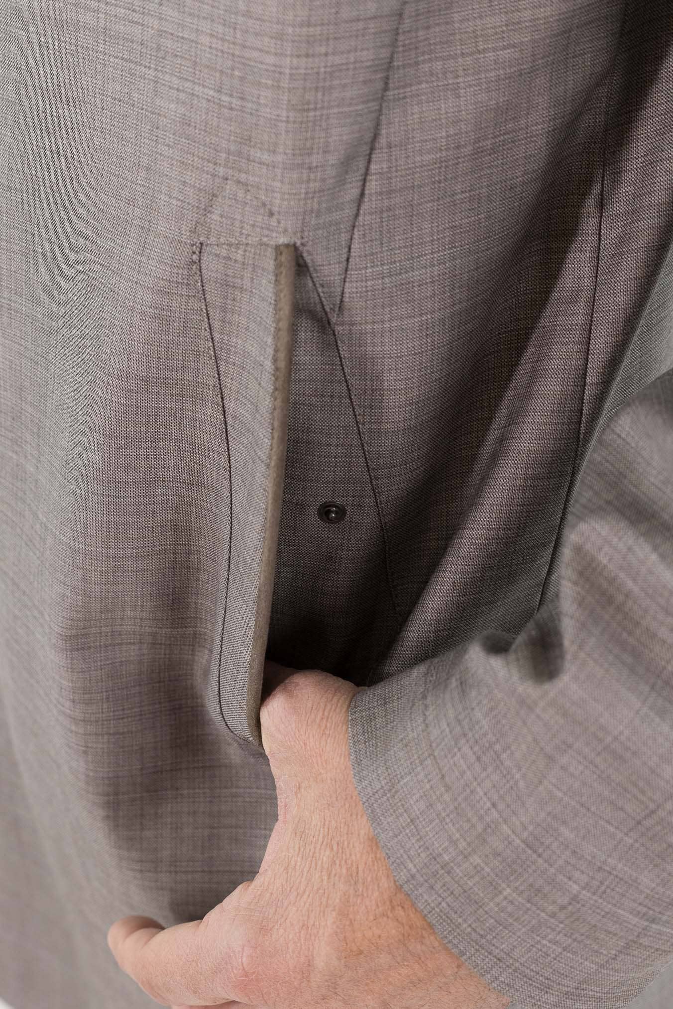 CANALI Soprabito Sfoderato Lana Rain Treatment Tortora