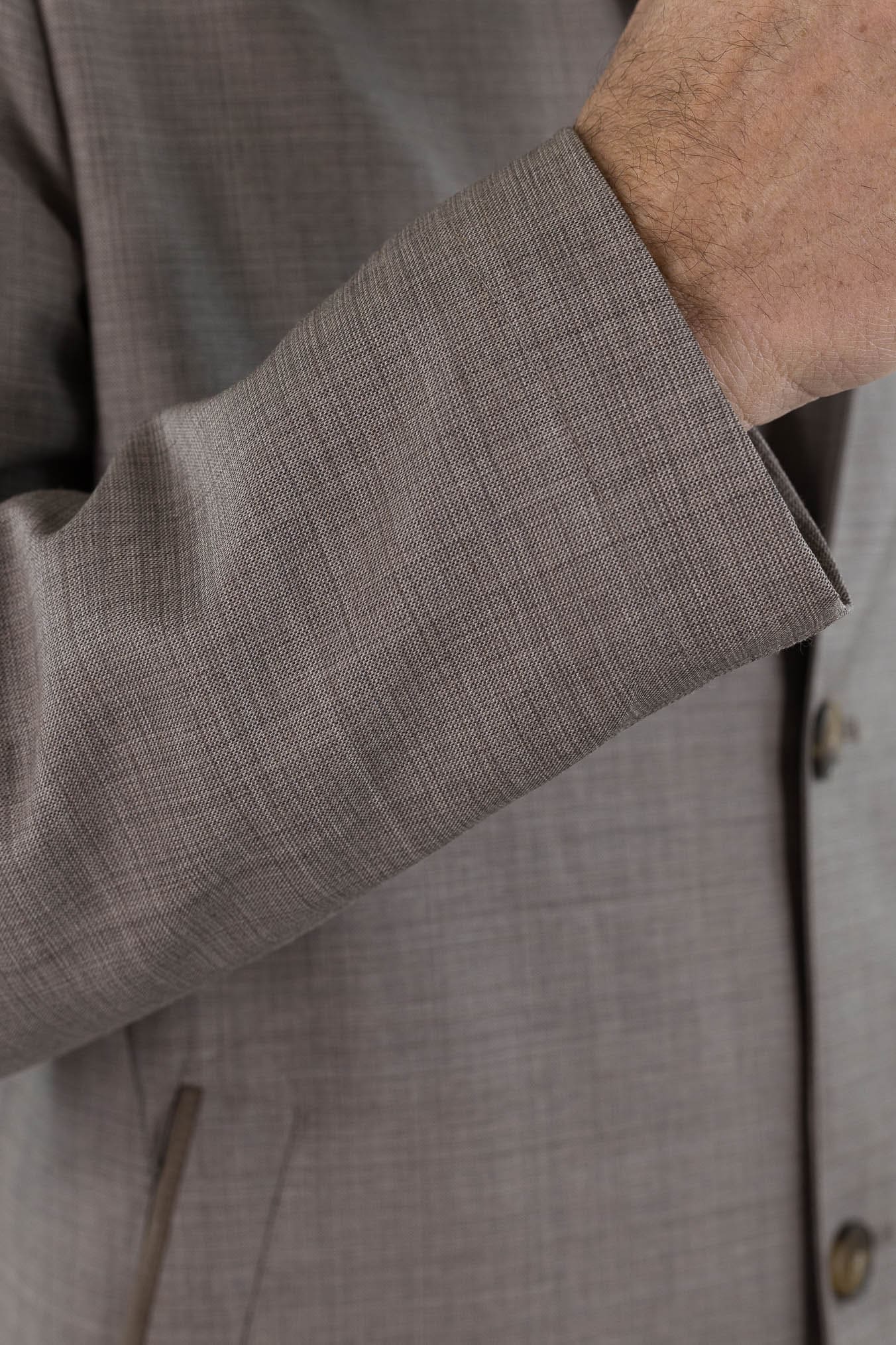 CANALI Soprabito Sfoderato Lana Rain Treatment Tortora