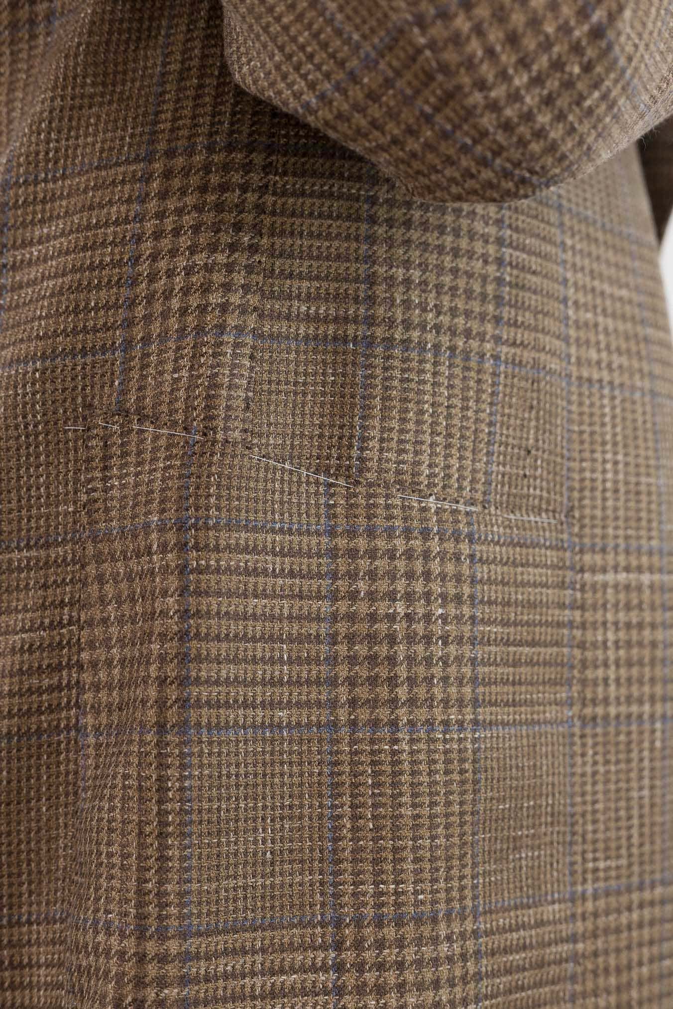 CESARE ATTOLINI Giacca Galles Marrone Riga Blu