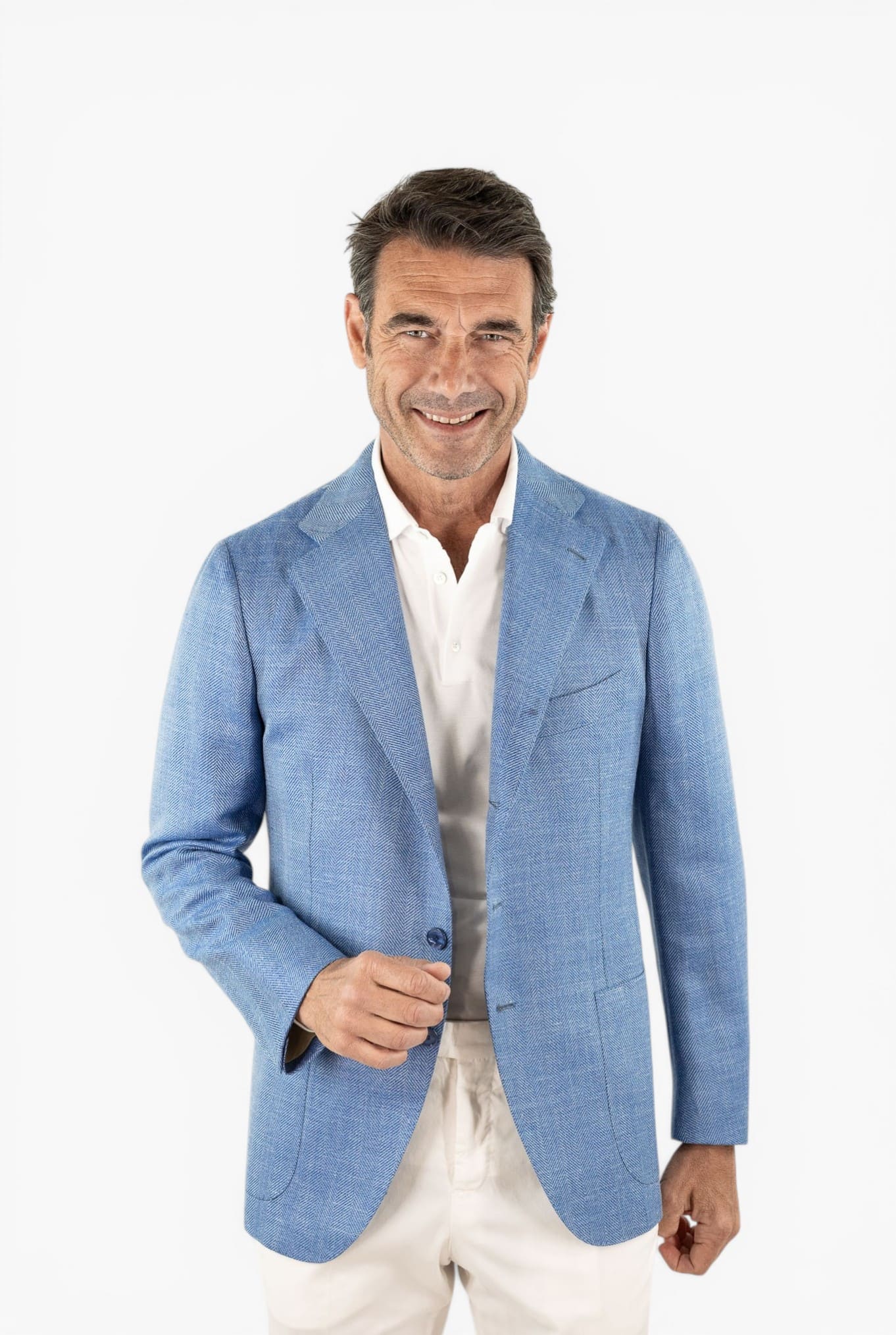 CESARE ATTOLINI Giacca Spigata Azzurra