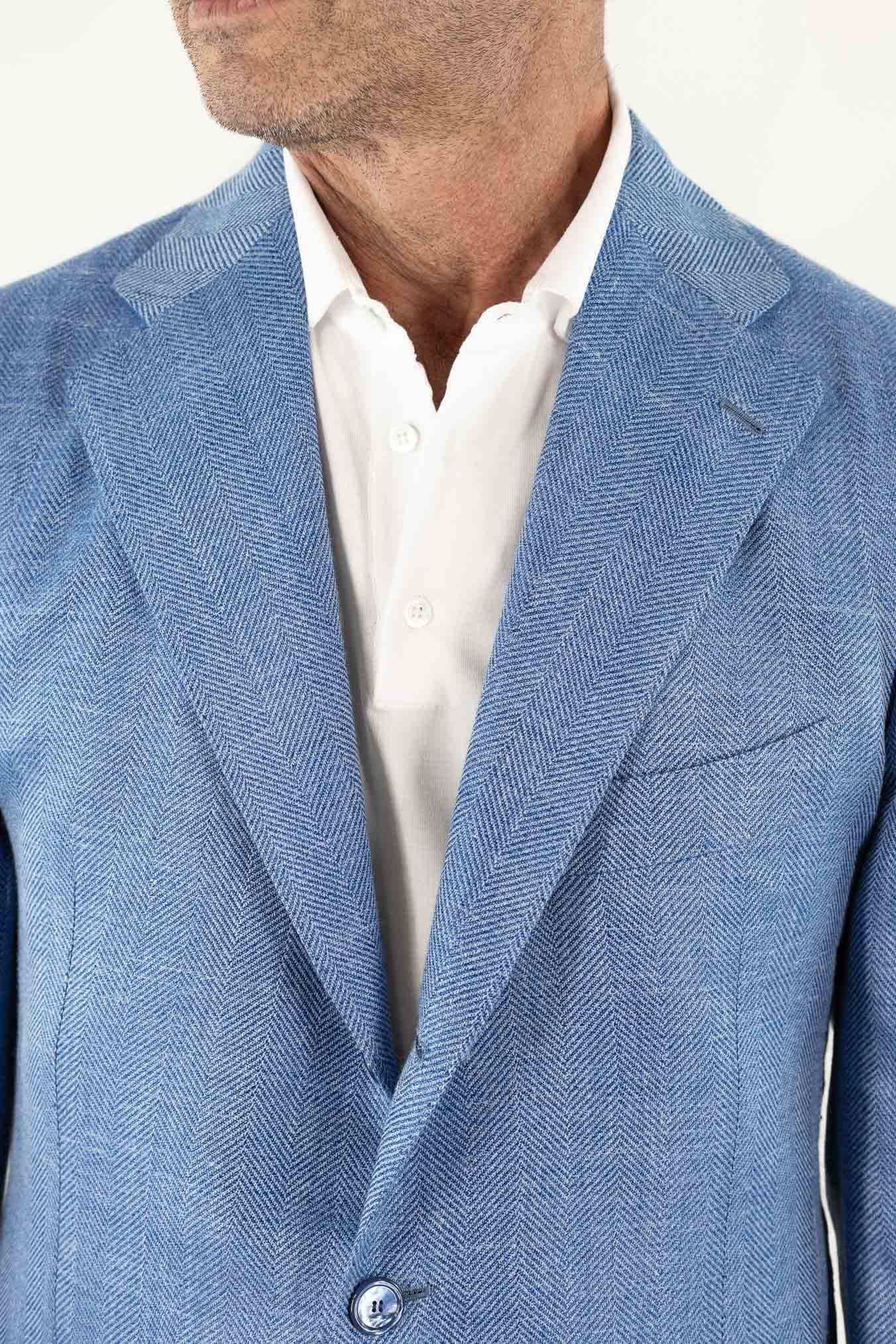 CESARE ATTOLINI Giacca Spigata Azzurra