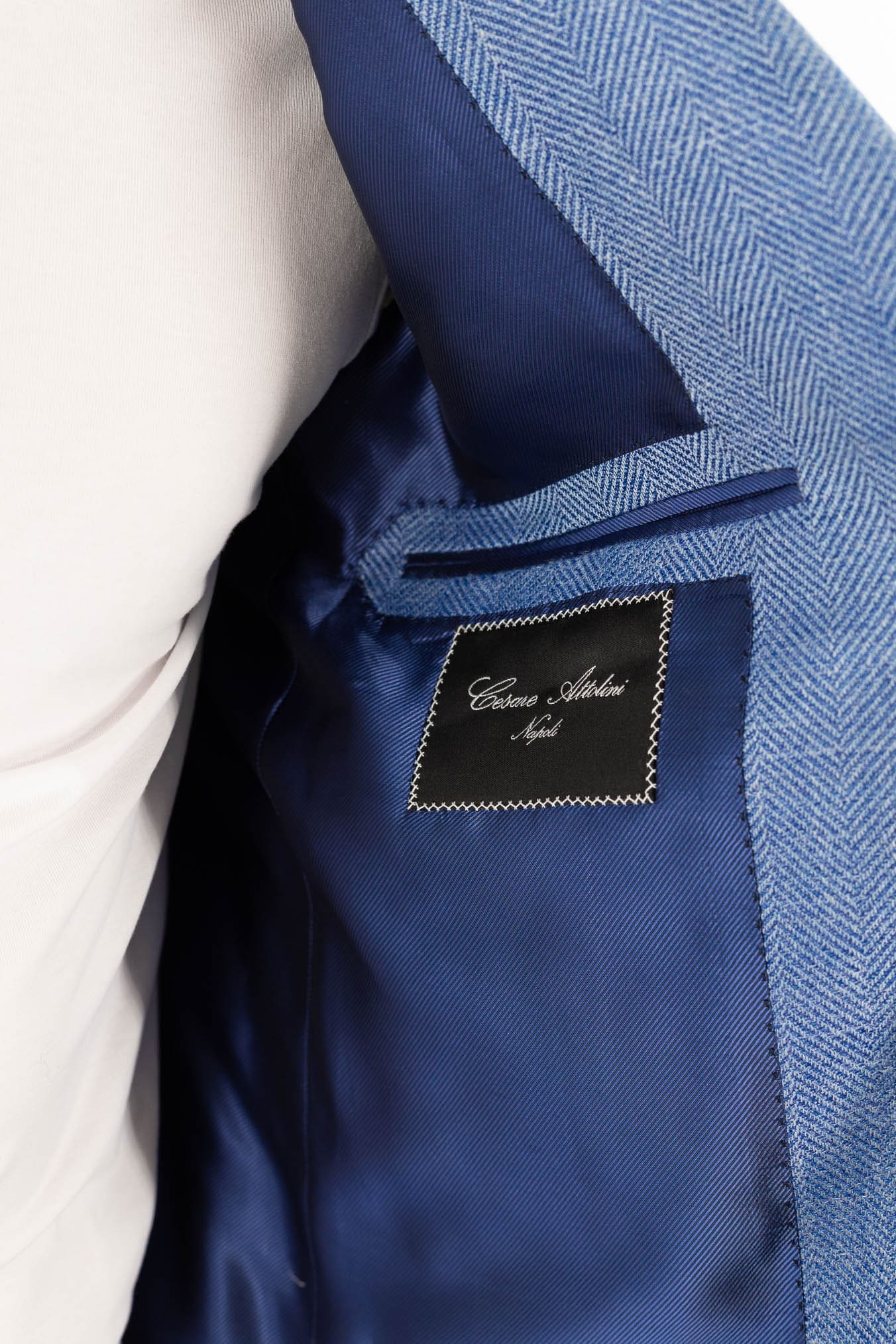 CESARE ATTOLINI Giacca Spigata Azzurra