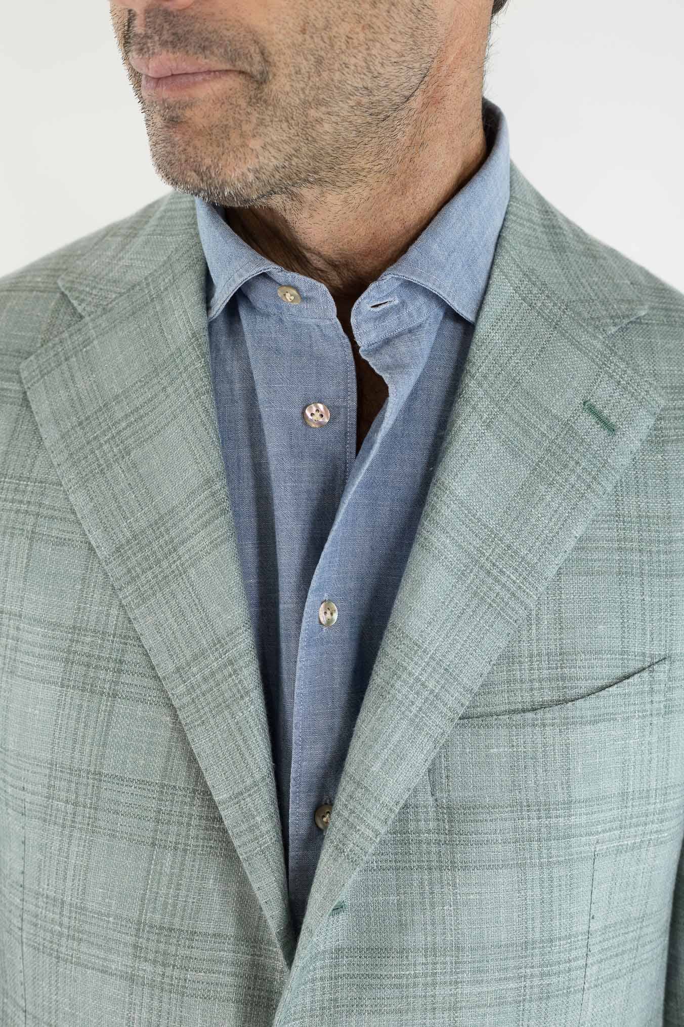 CESARE ATTOLINI Giacca Principe di Galles Verde