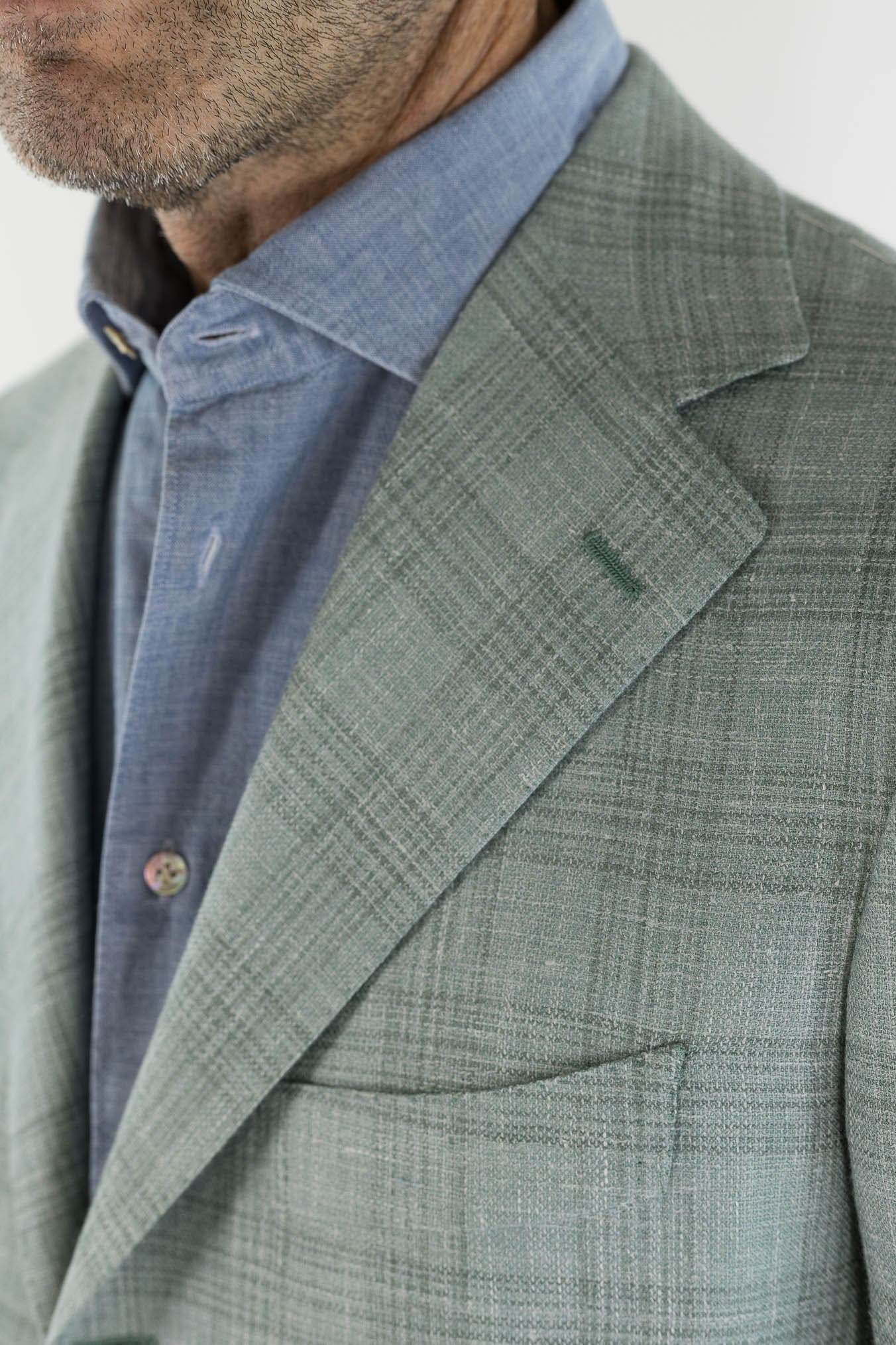 CESARE ATTOLINI Giacca Principe di Galles Verde